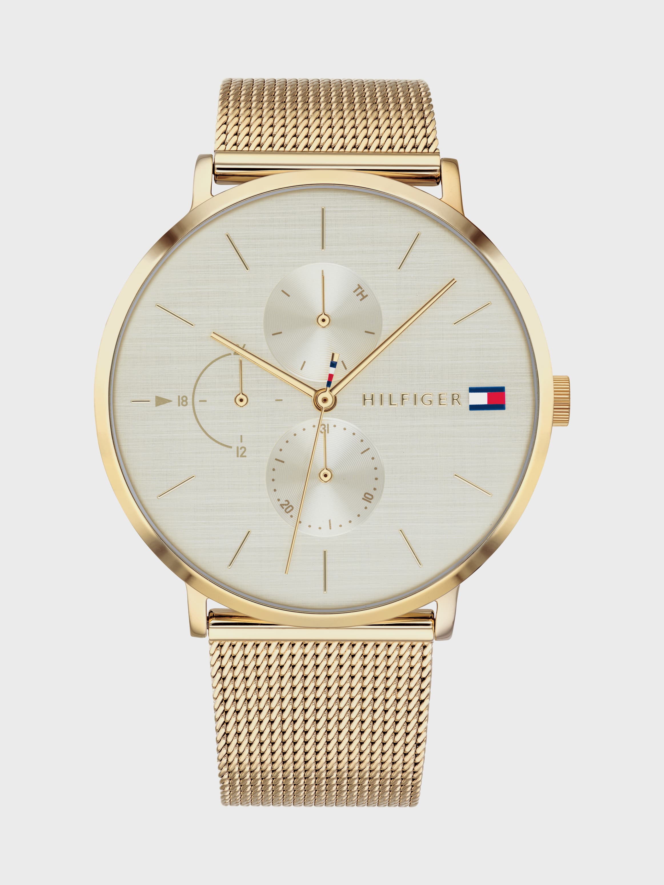 Multifunction Dial Mesh Strap Watch