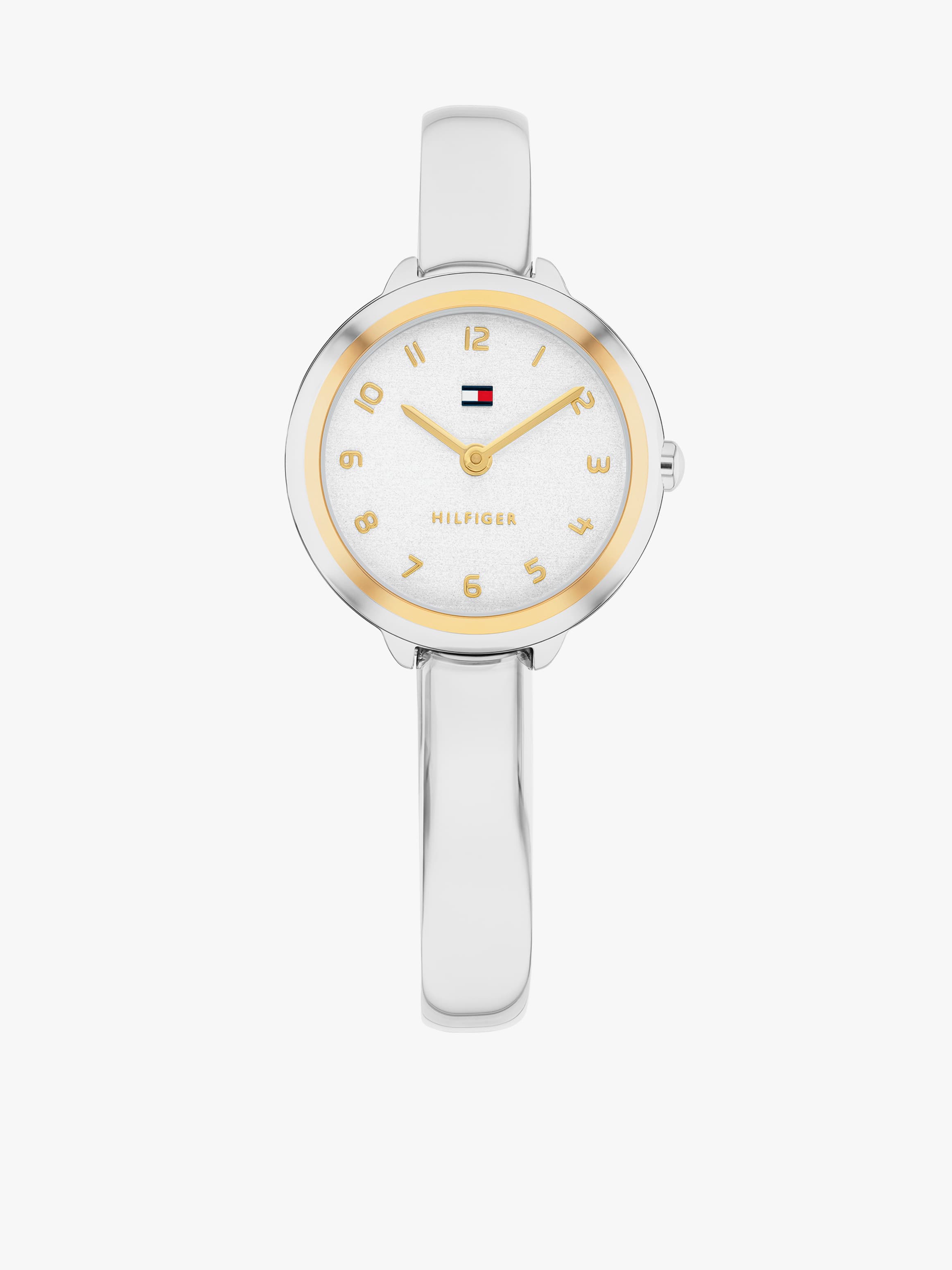 Tommy Hilfiger Silver White Demi Bangle Women’s 26mm Watch
