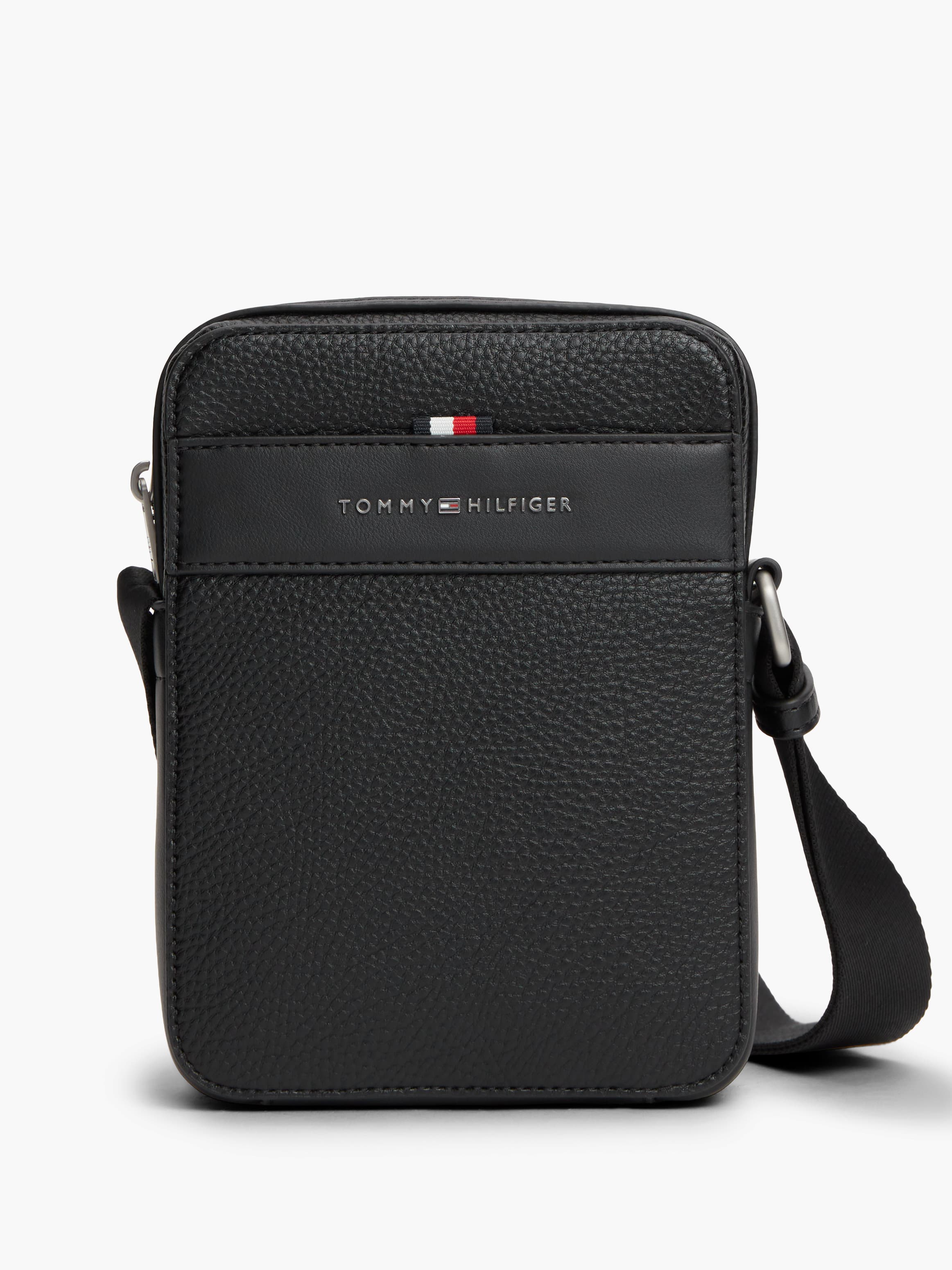 Metal Logo Textured Crossbody Reporter Bag