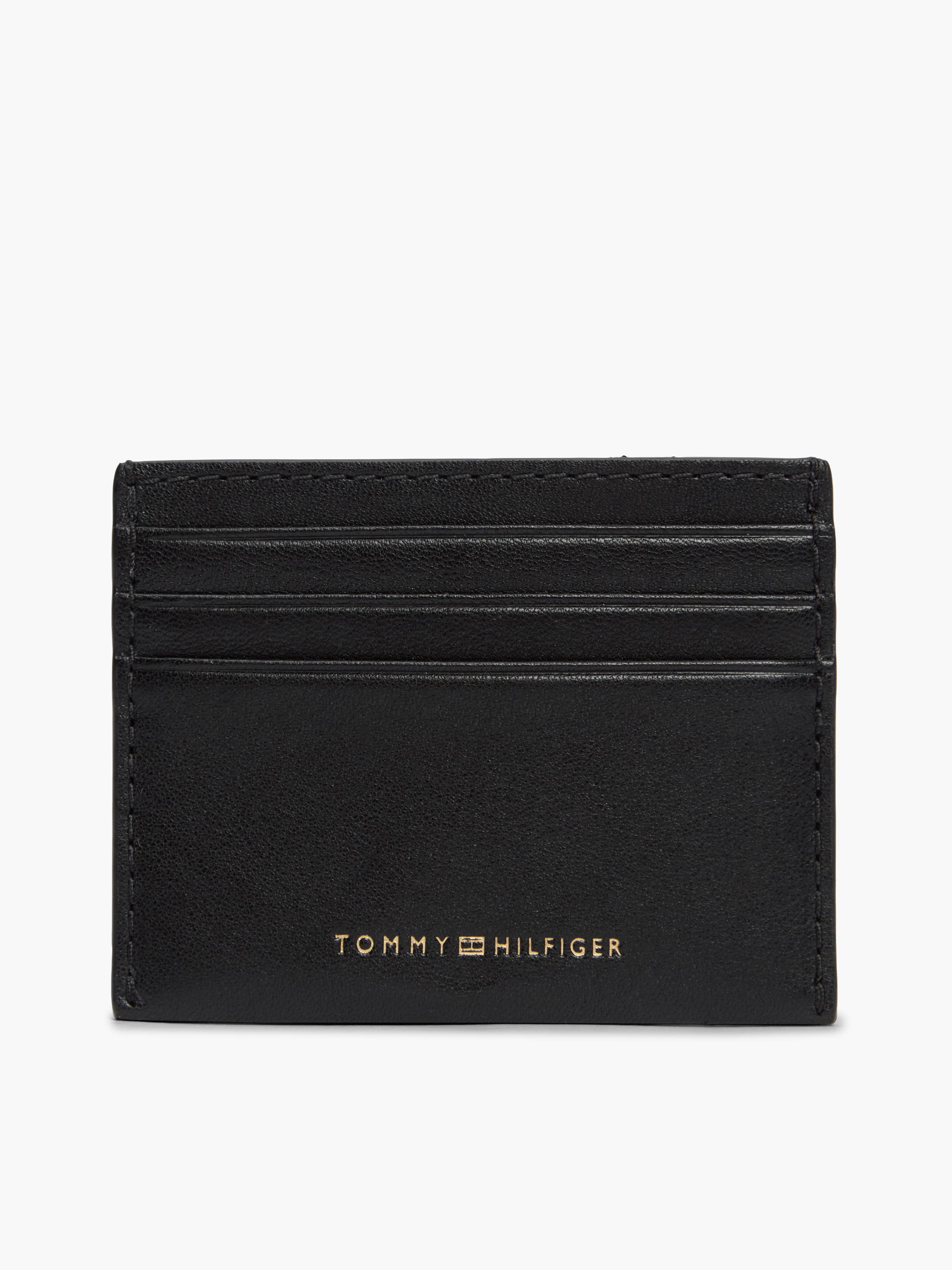 Casual Leather Metallic Logo Card Holder