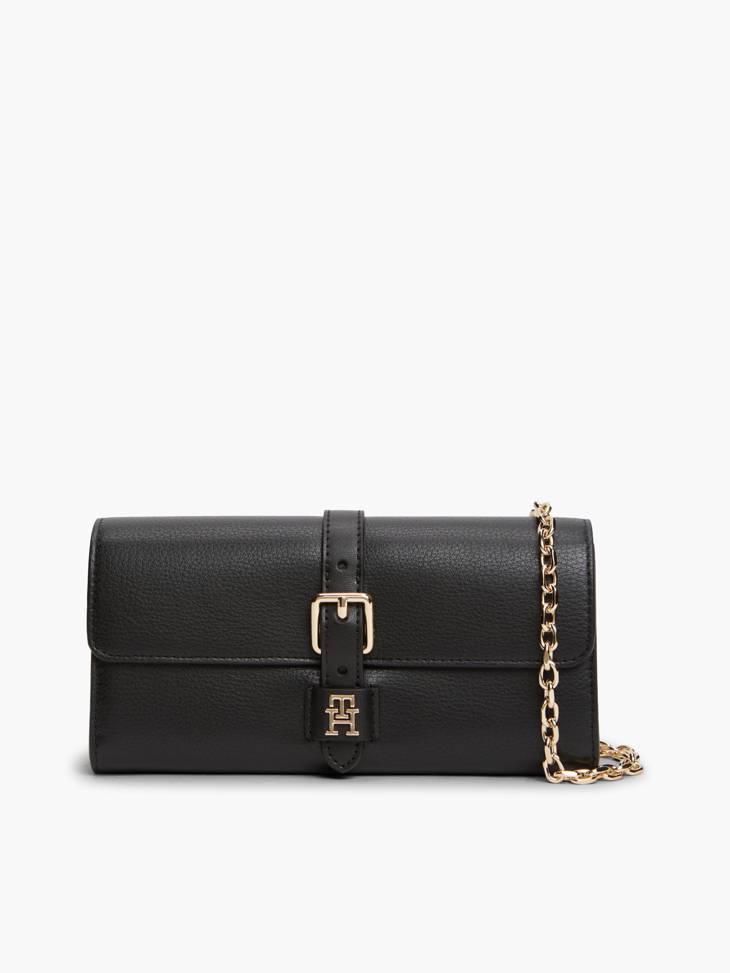Buckle Flap Chain Strap Wallet