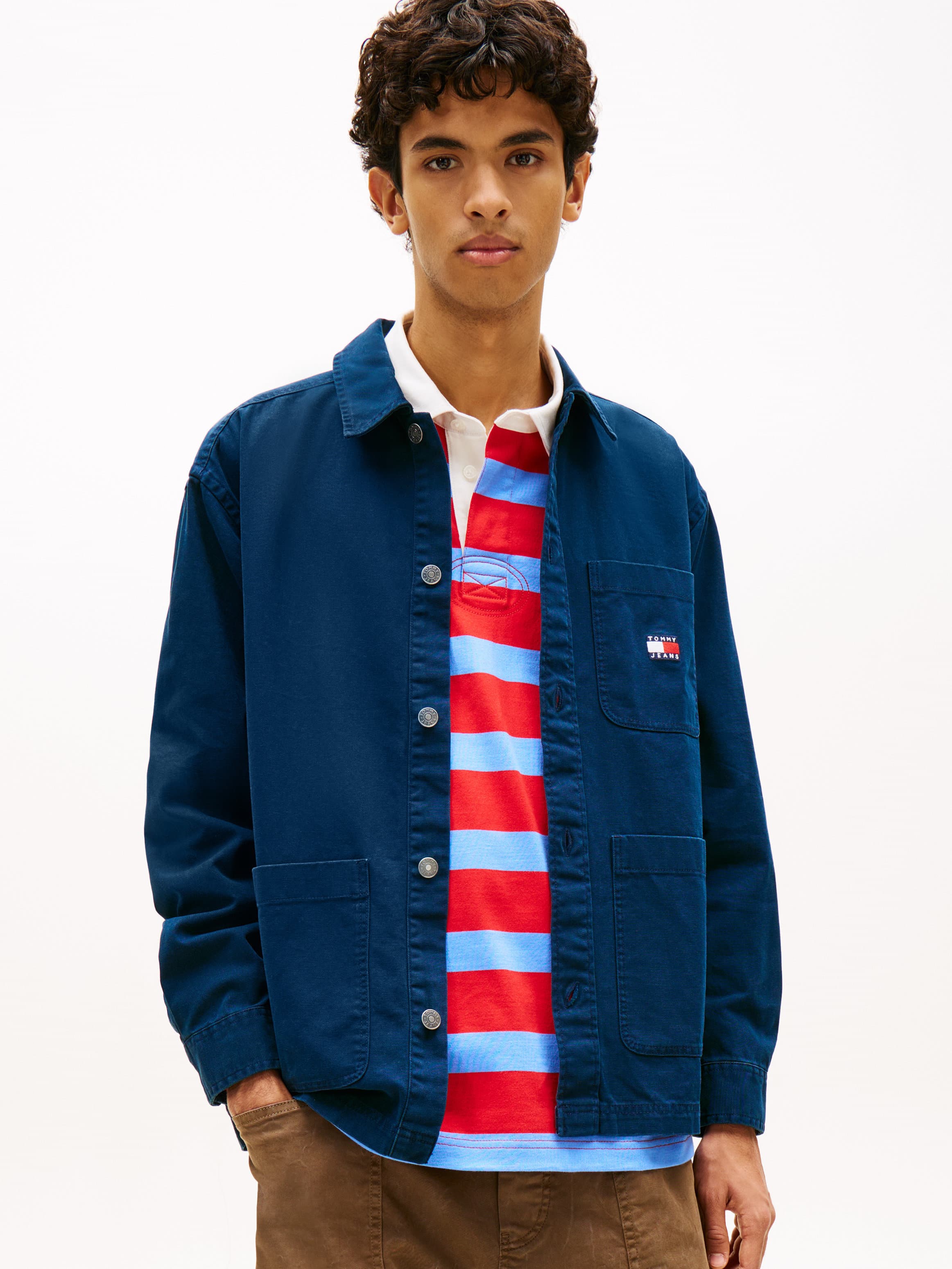 Oversized Fit Patch Pocket Overshirt