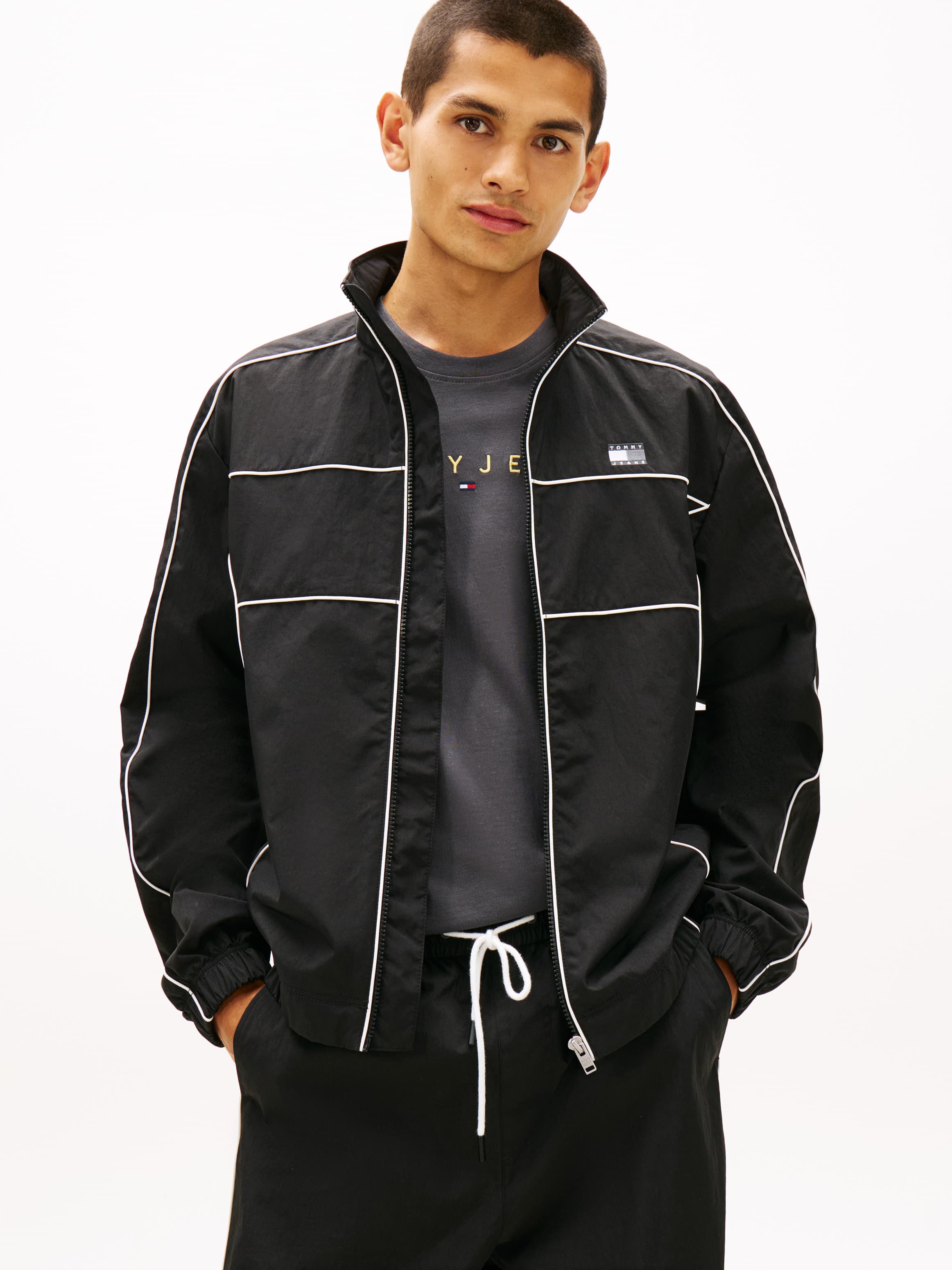 Back Logo Piping Water Repellent Jacket