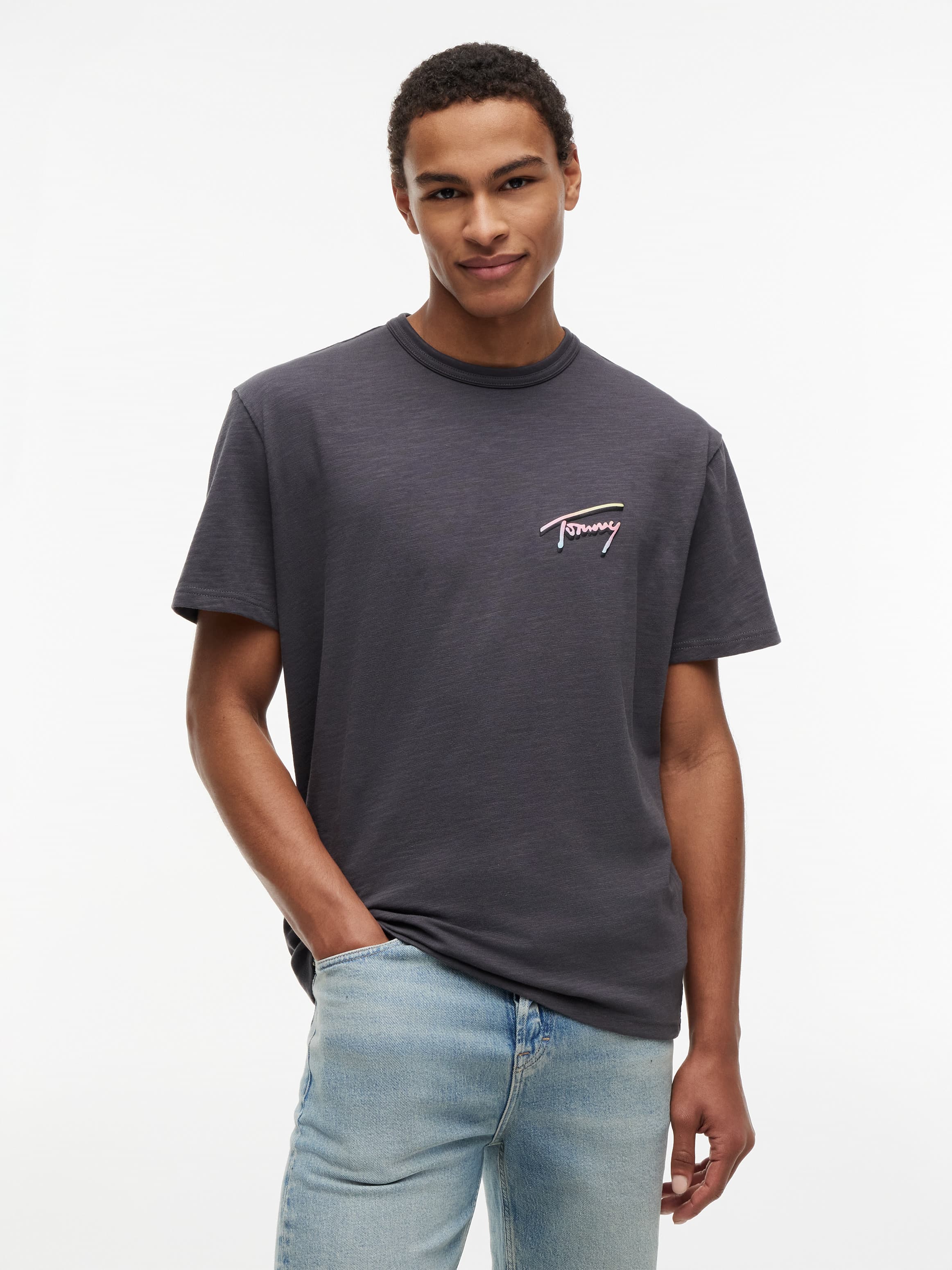 Back Graphic Textured Relaxed T-Shirt