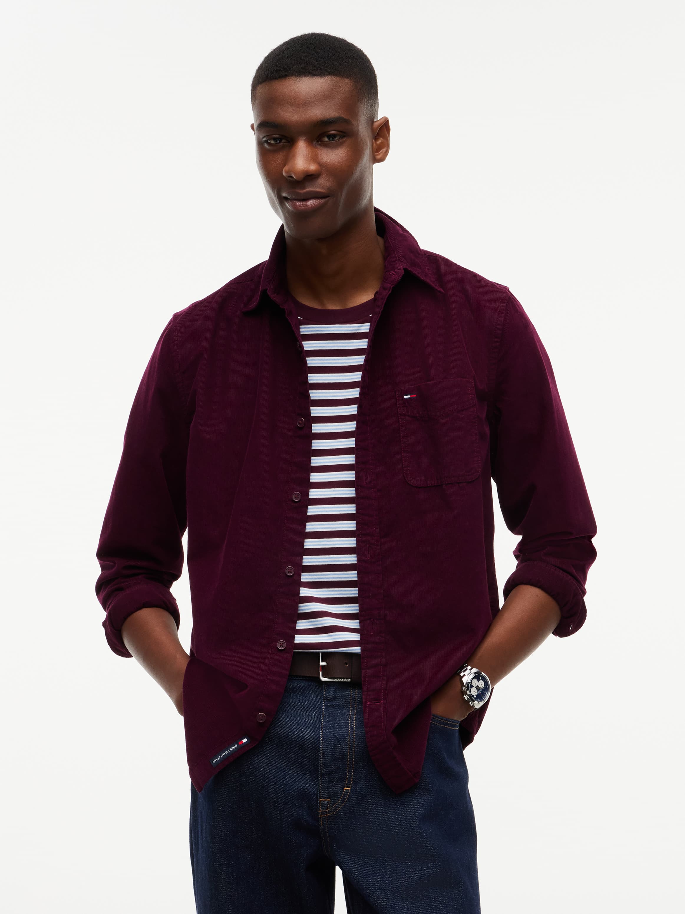 Regular Fit Button-Down Corduroy Shirt