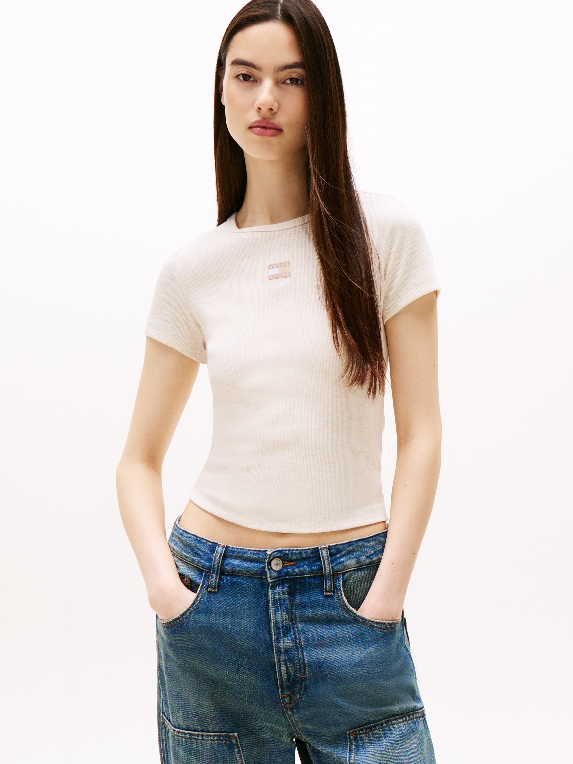 Tommy Badge Ribbed Slim T-Shirt