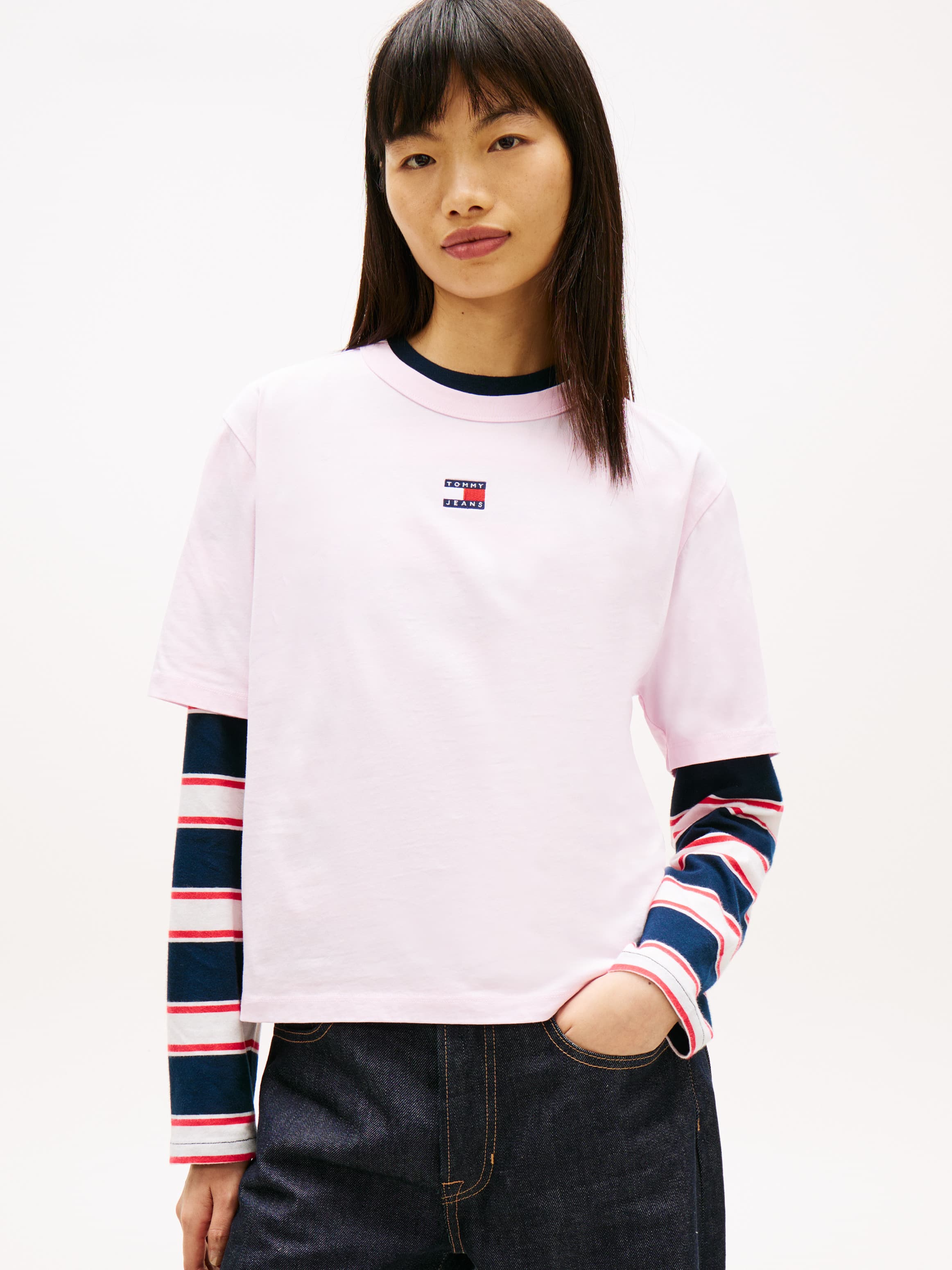 Tommy Badge Boxy Crew Neck T-Shirt