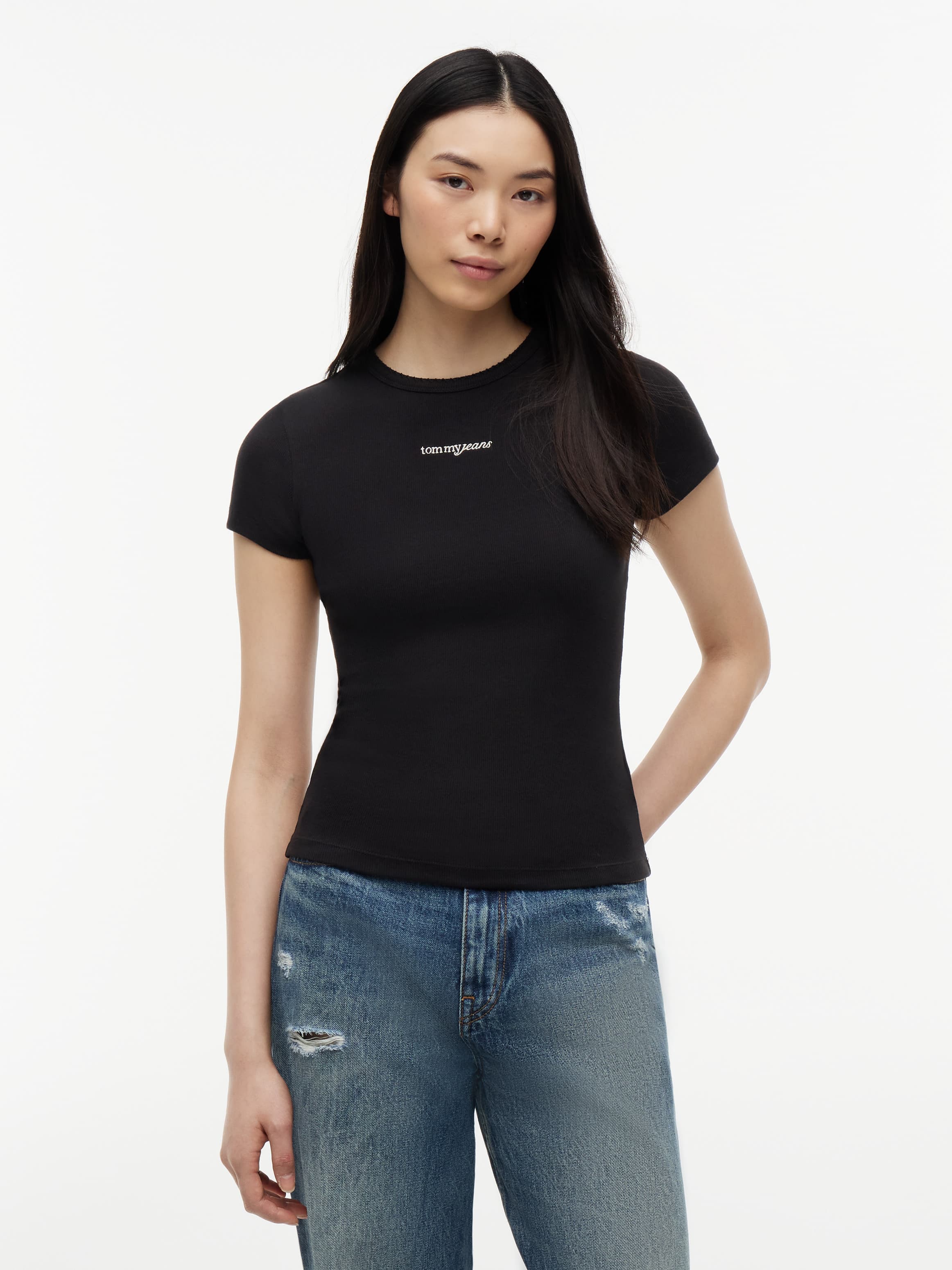 Logo Ribbed Slim T-Shirt