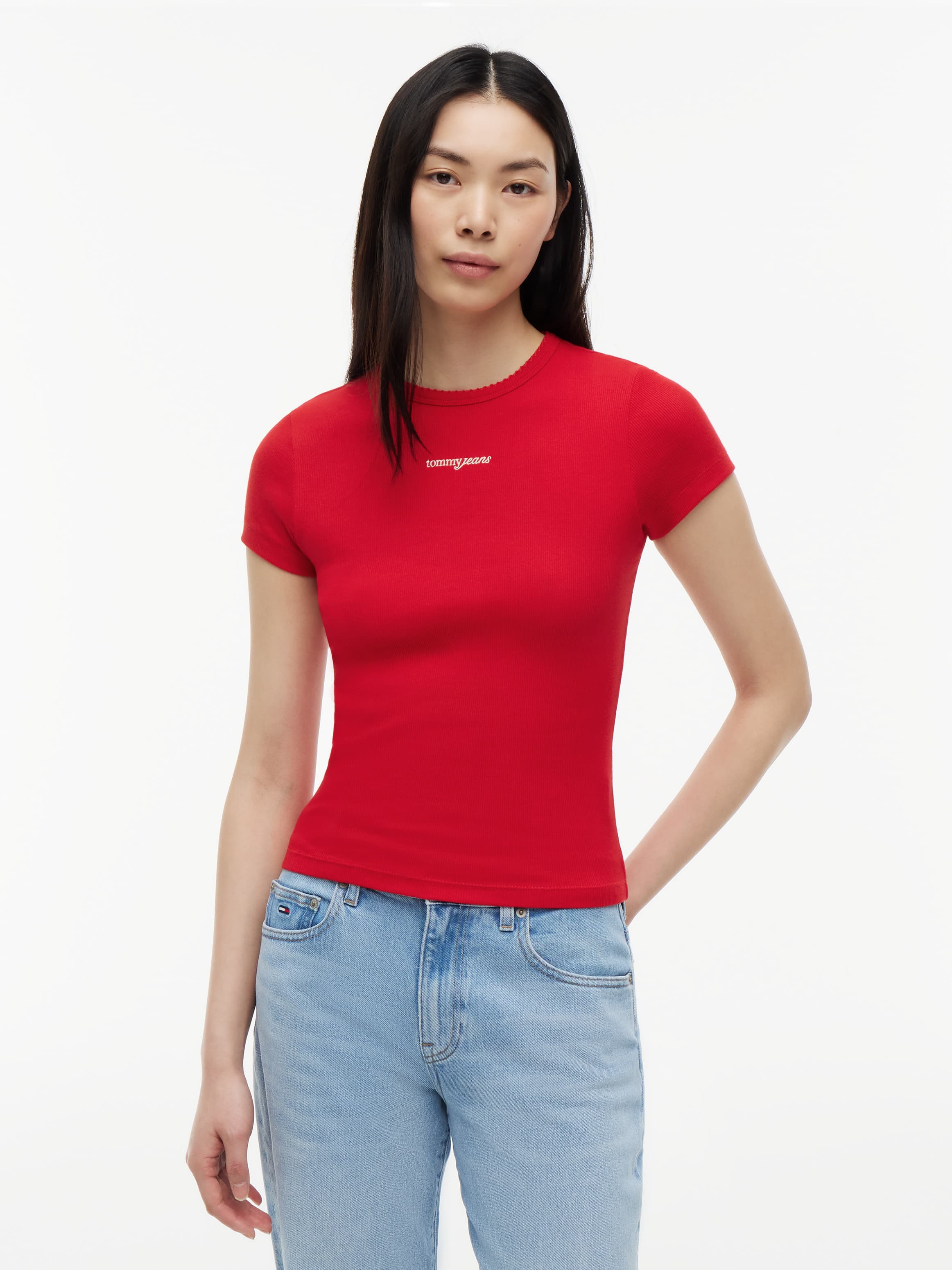 Logo Ribbed Slim T-Shirt