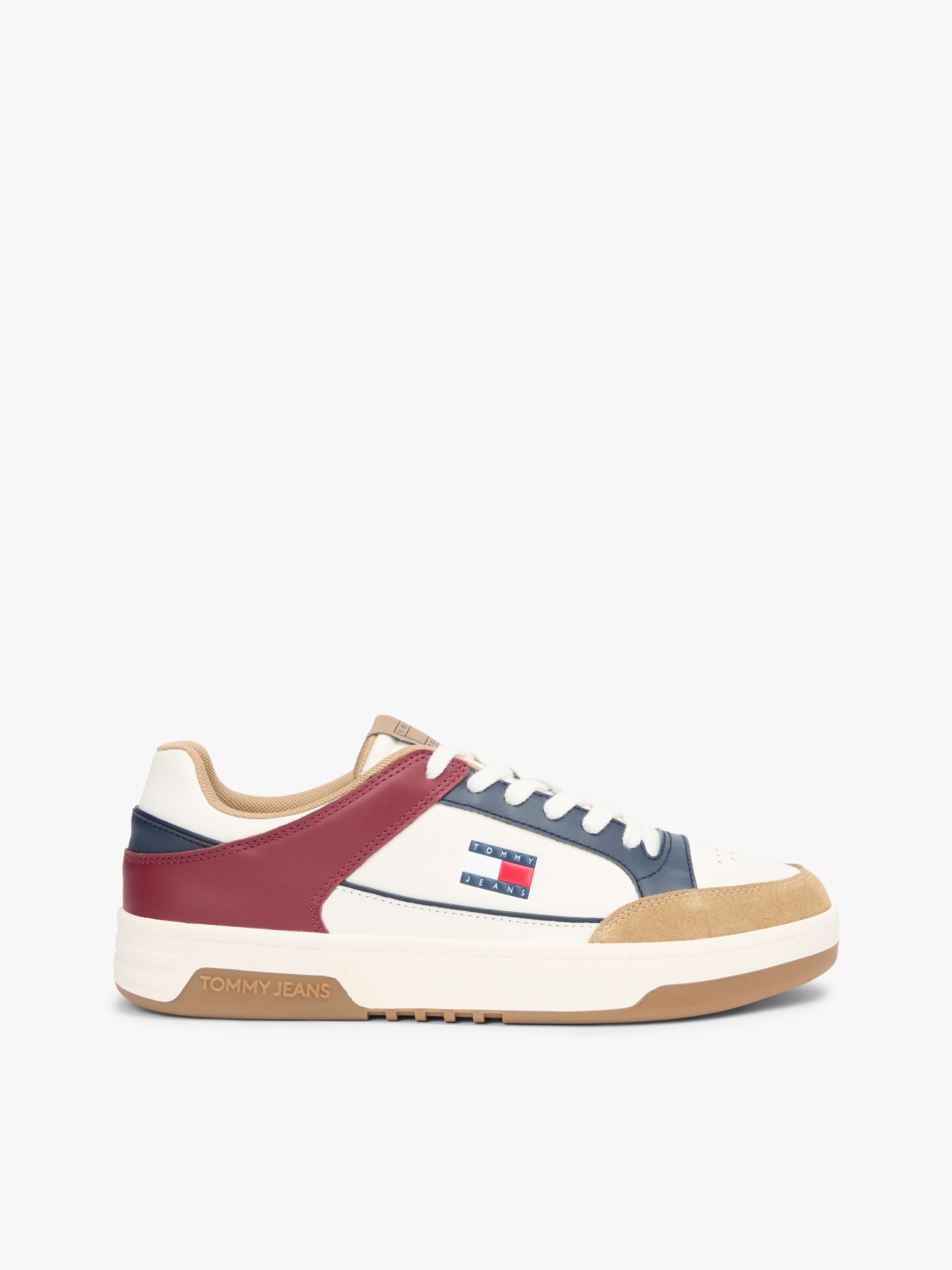 Leather Mixed Texture Cupsole Trainers