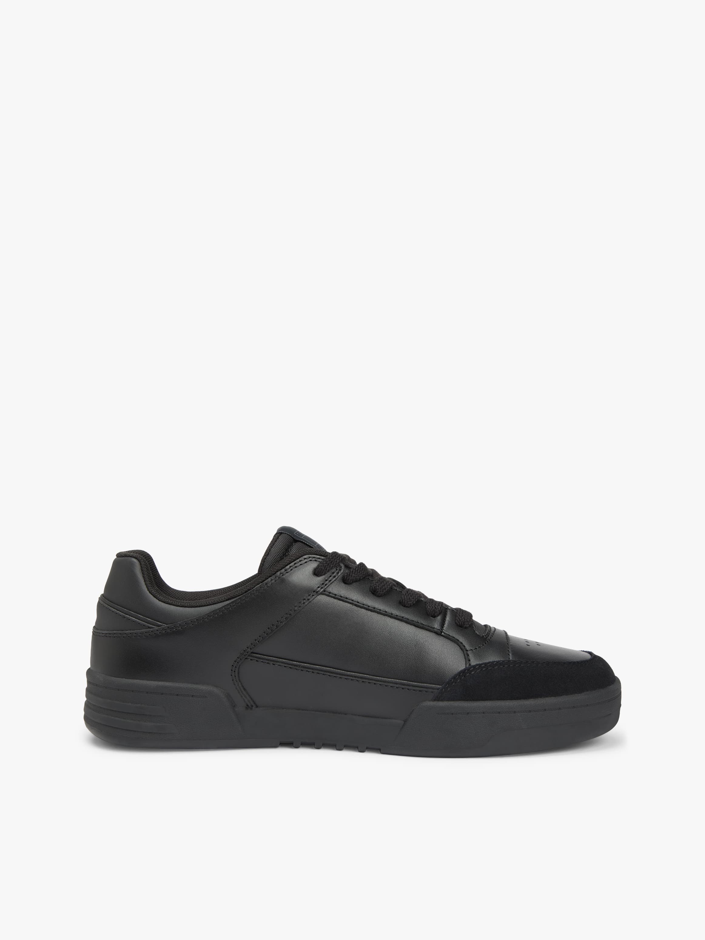 Leather Mixed Texture Cupsole Trainers