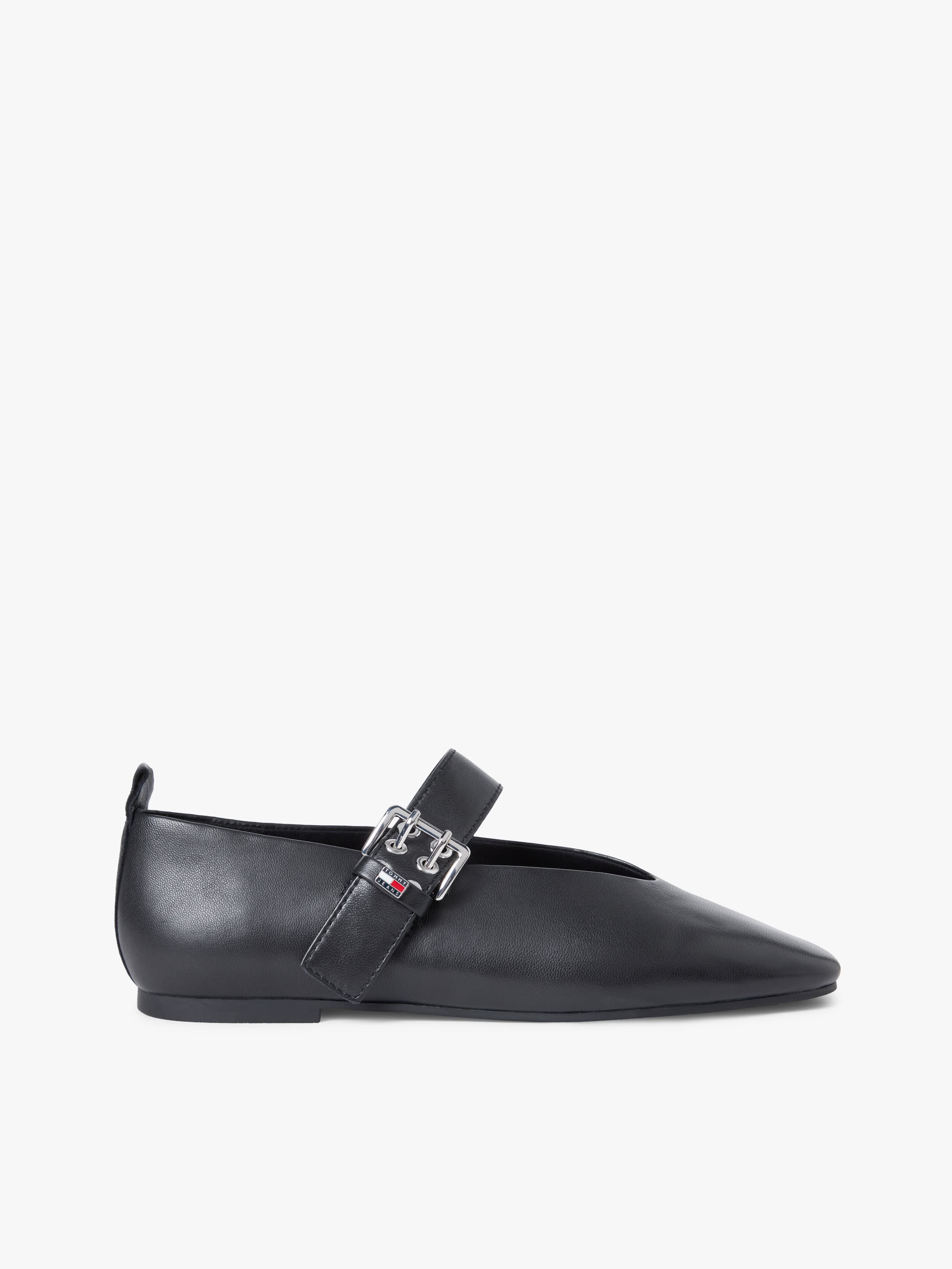 Leather Buckle Ballerinas