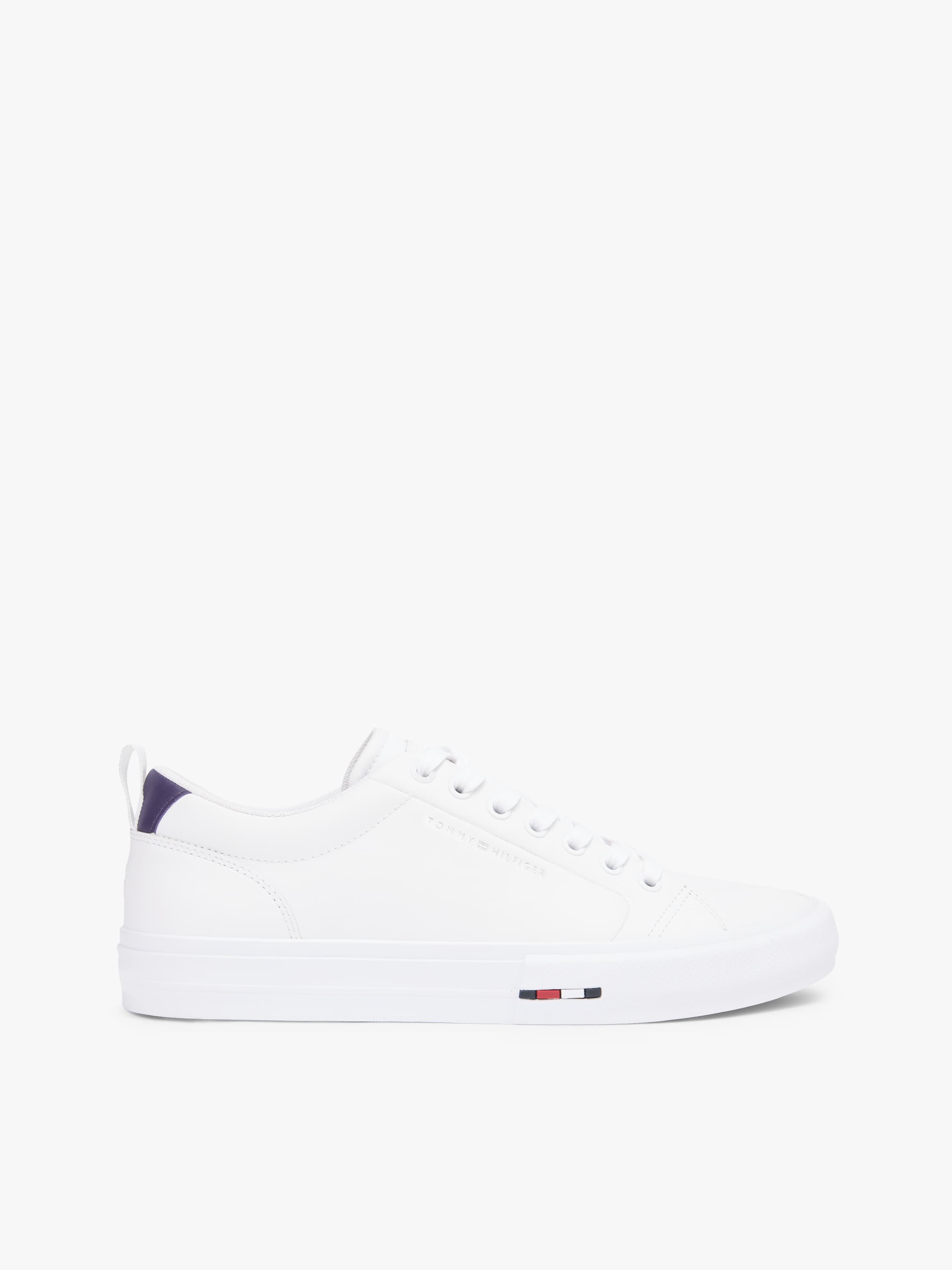 Contrast Midsole Debossed Leather Trainers
