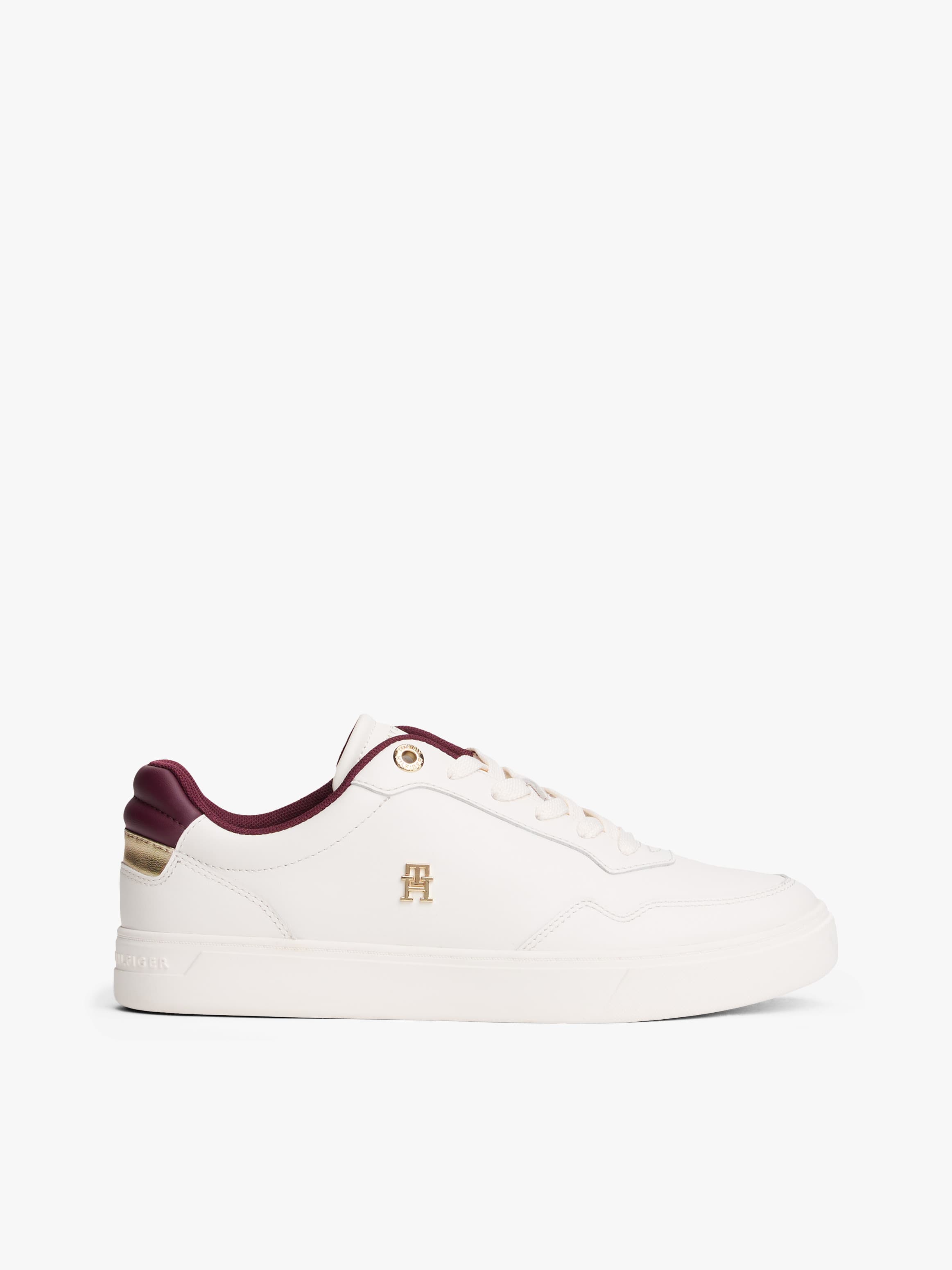 Leather TH Monogram Plaque Court Trainers