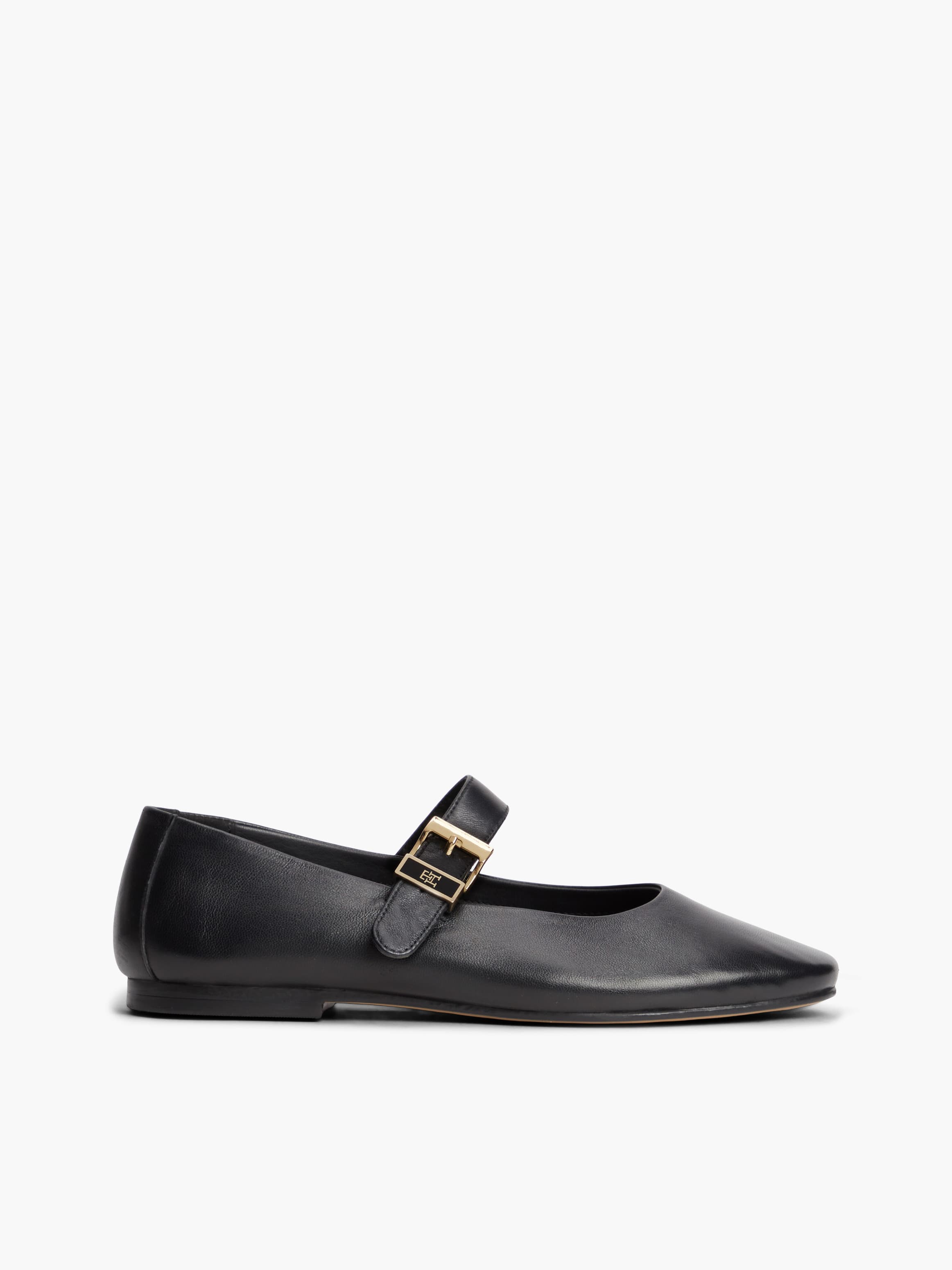 Leather Buckle Mary Jane Ballerinas