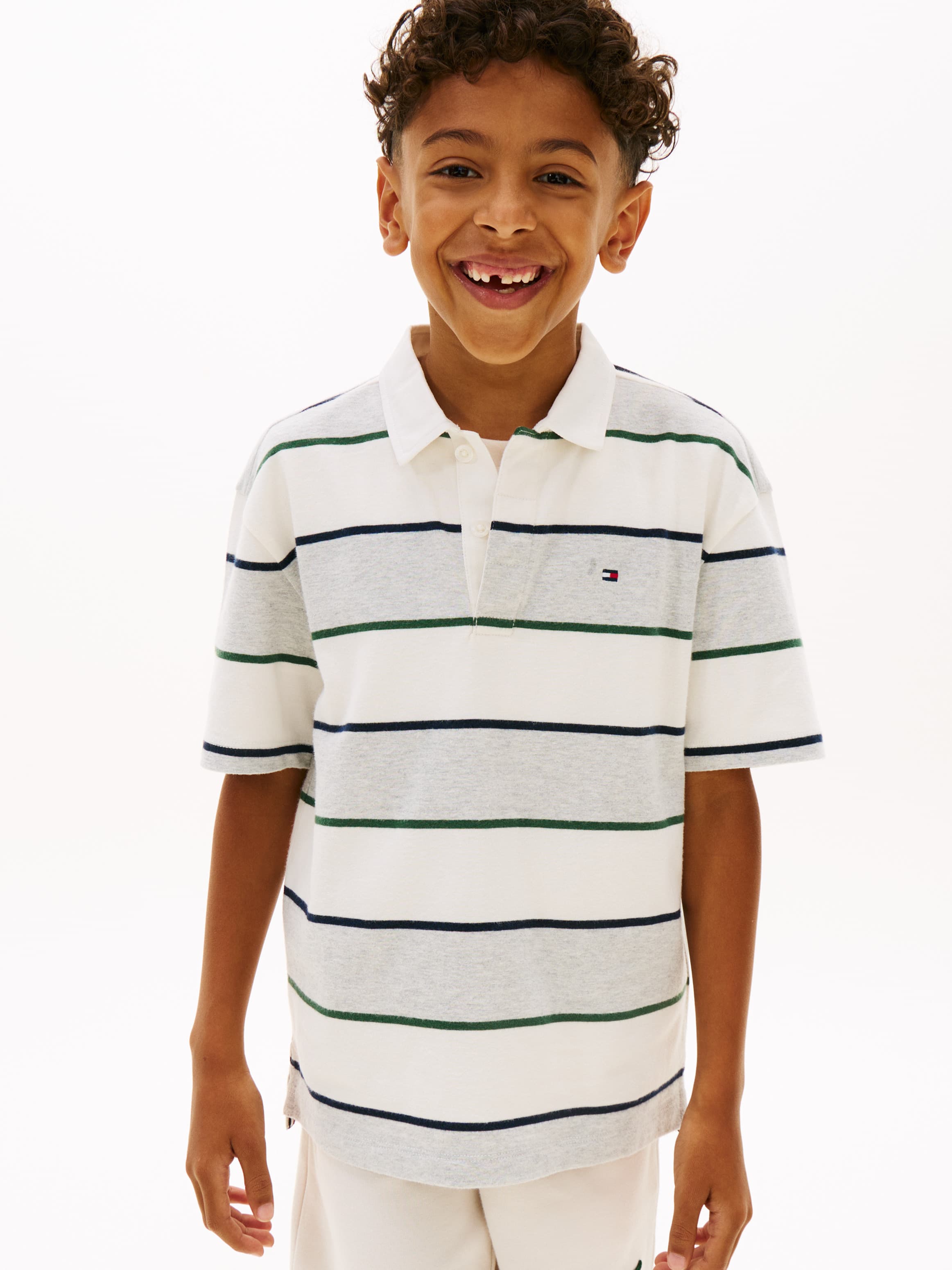 Rugby Stripe Jersey Polo T-Shirt