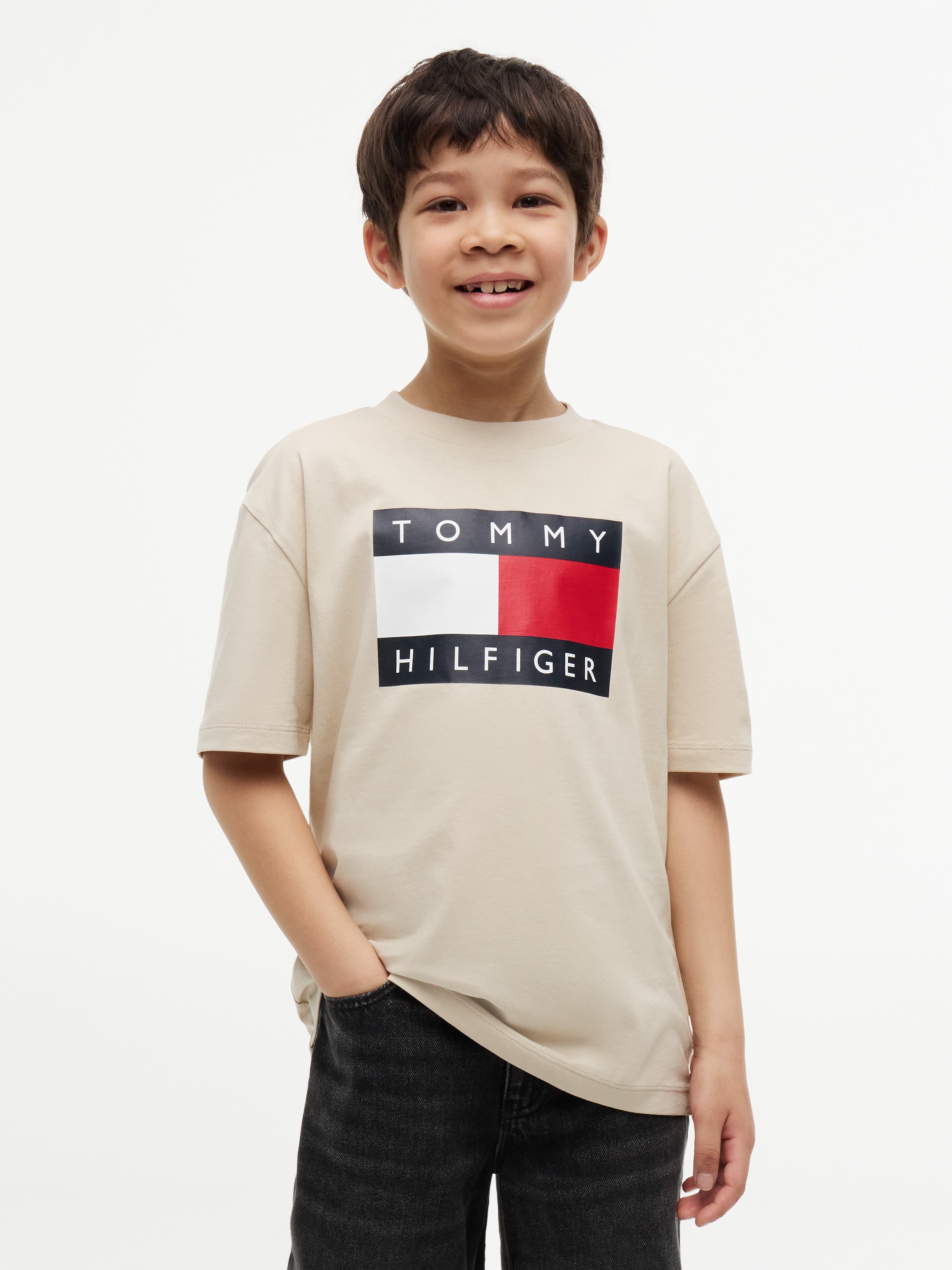 Flag Logo Jersey Crew Neck T-Shirt