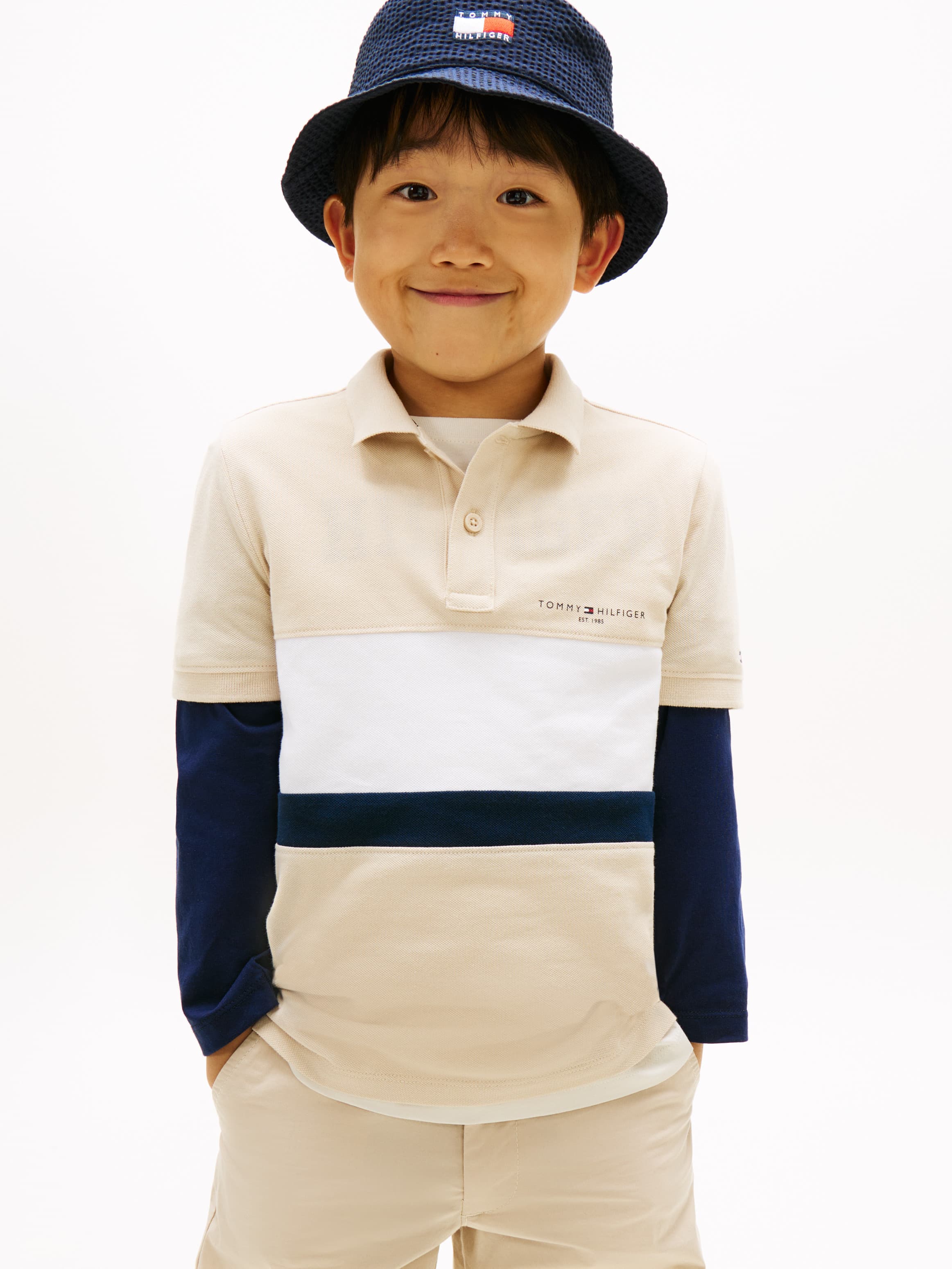 Regular Fit Colour-Blocked Pique Polo T-Shirt