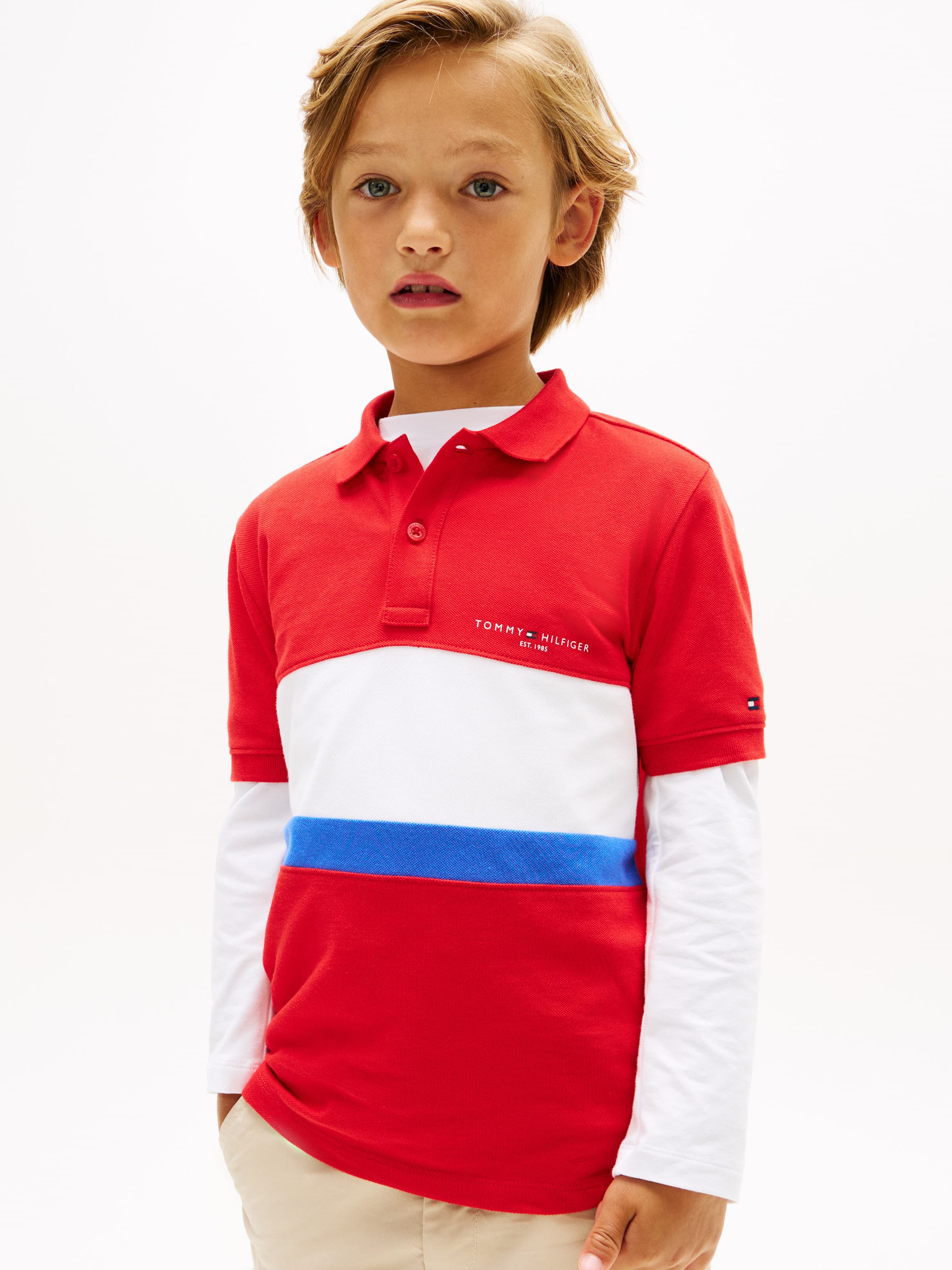 Regular Fit Colour-Blocked Pique Polo T-Shirt