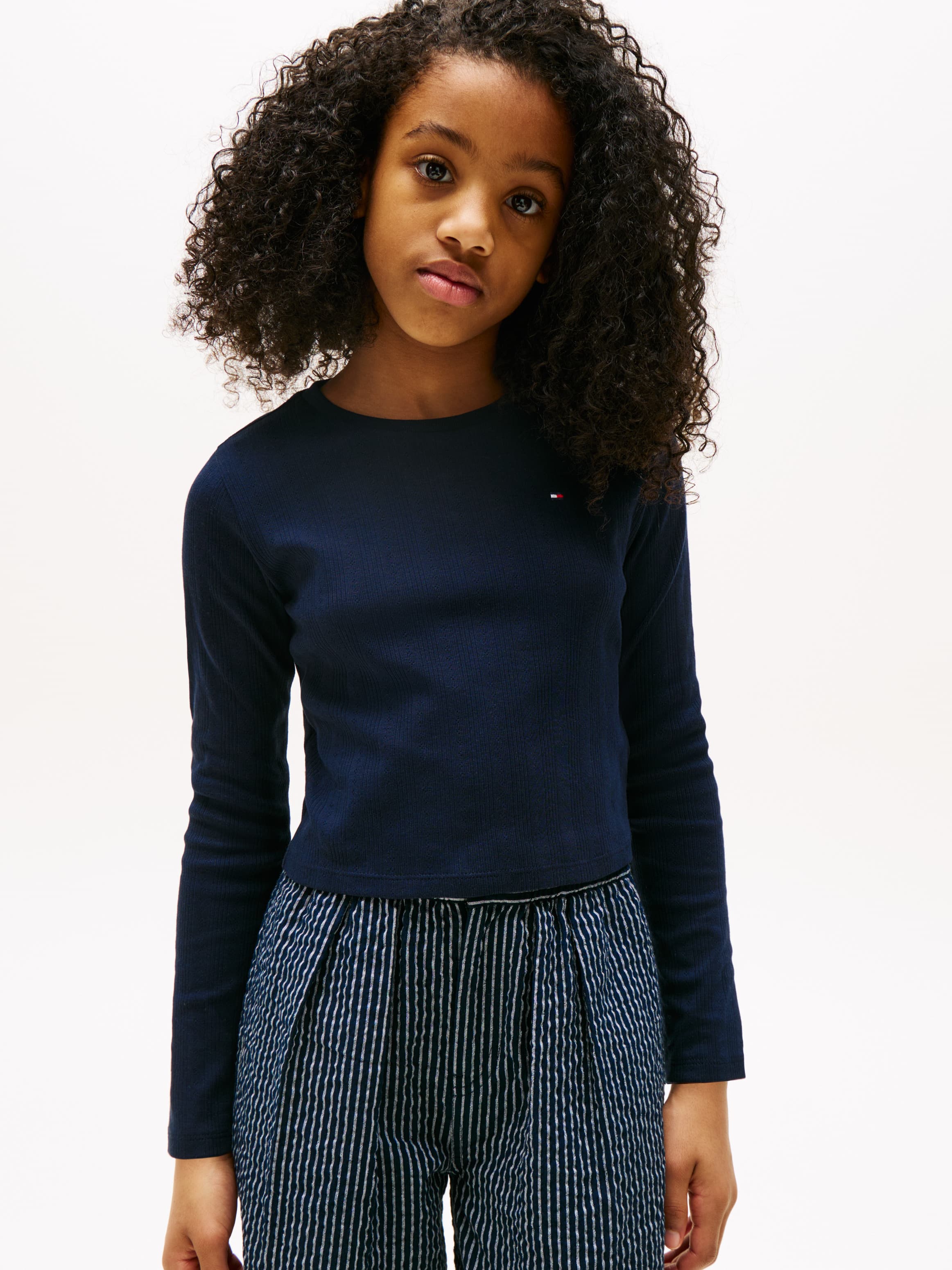 Pointelle Extra Slim Long Sleeve Top