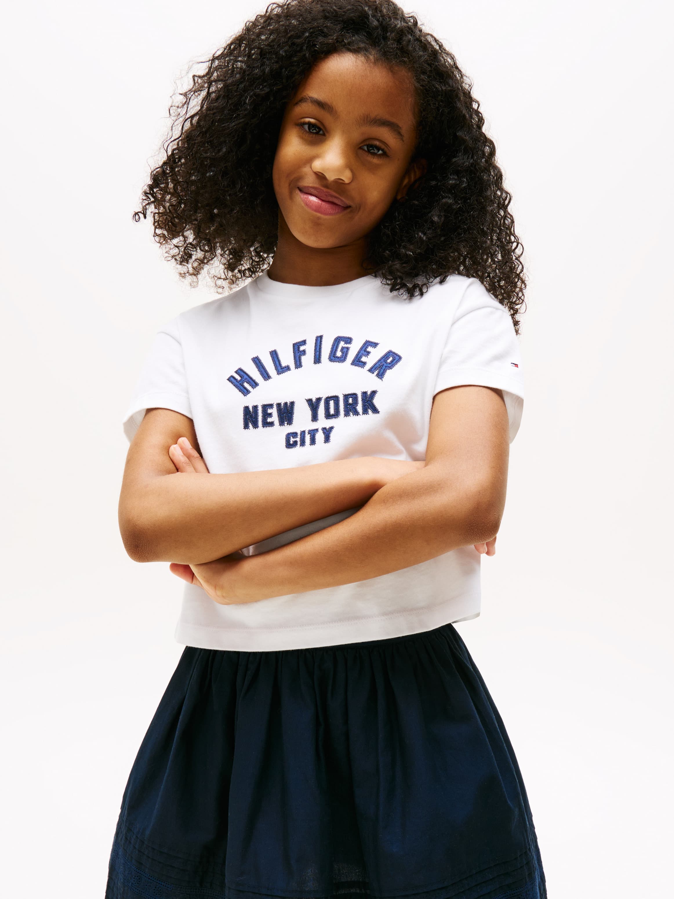 Satin Logo Appliqué Relaxed T-Shirt