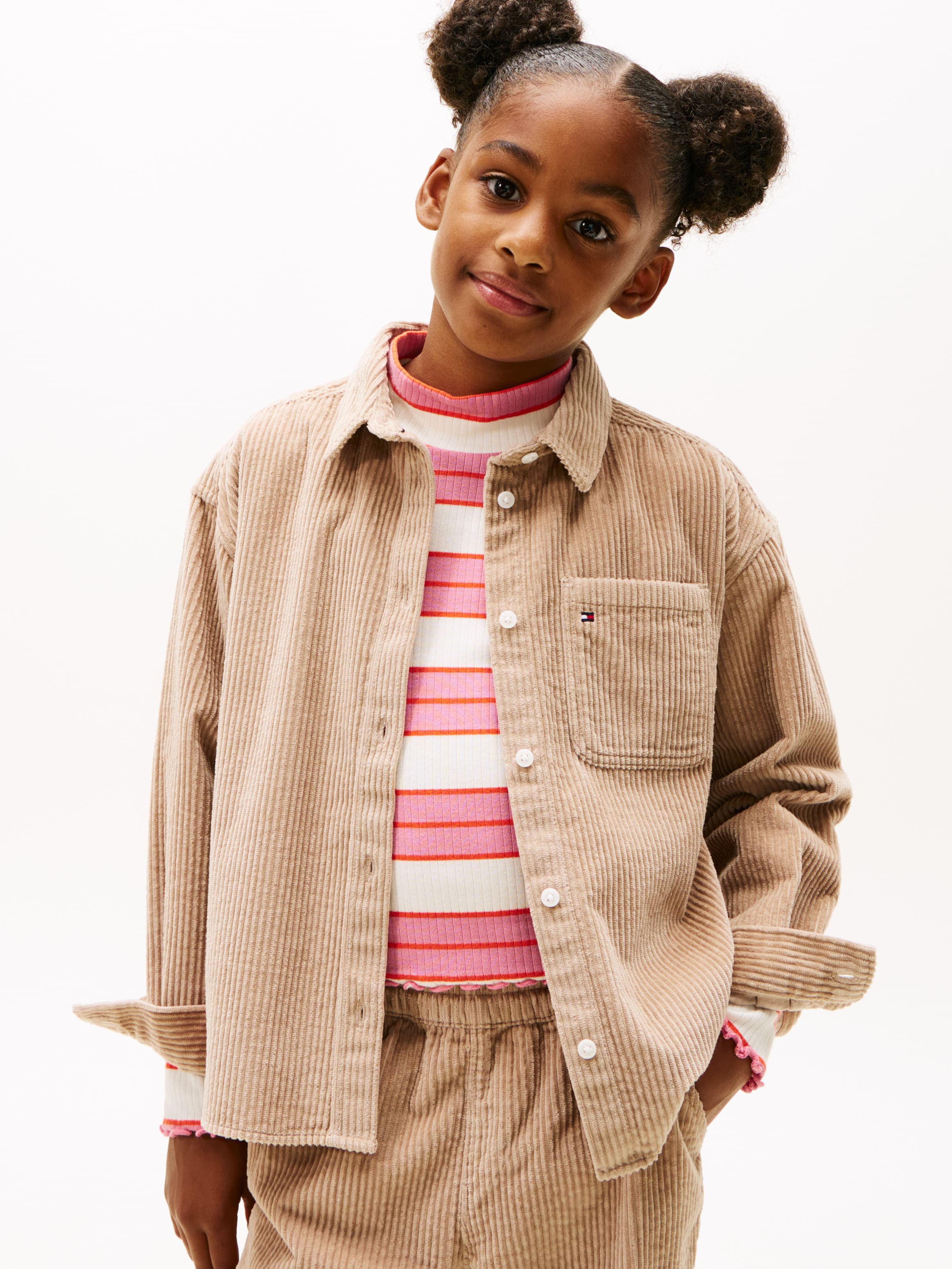 Logo Patch Corduroy Relaxed Fit Overshirt