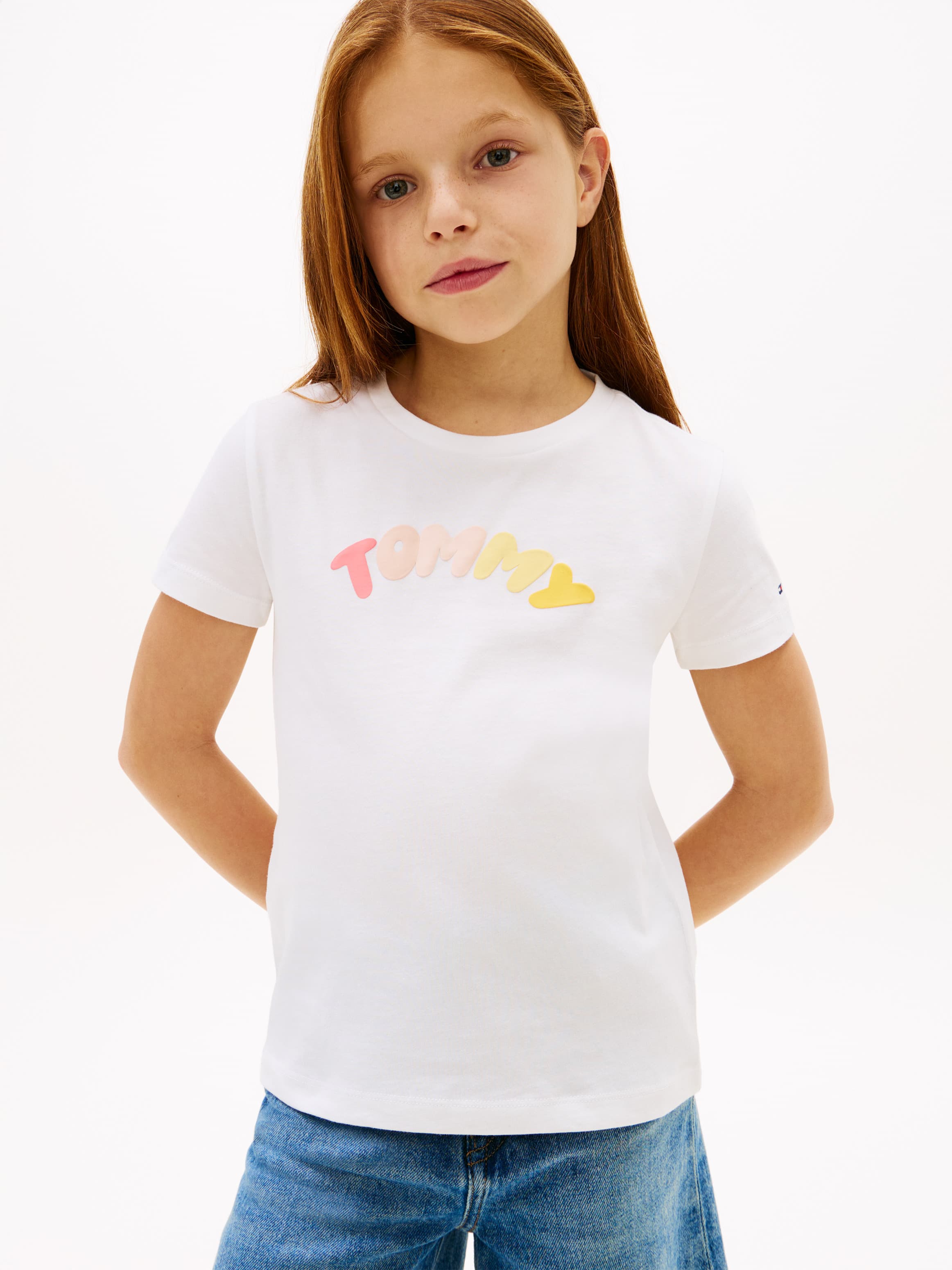 Textured Logo Jersey Crew Neck T-Shirt