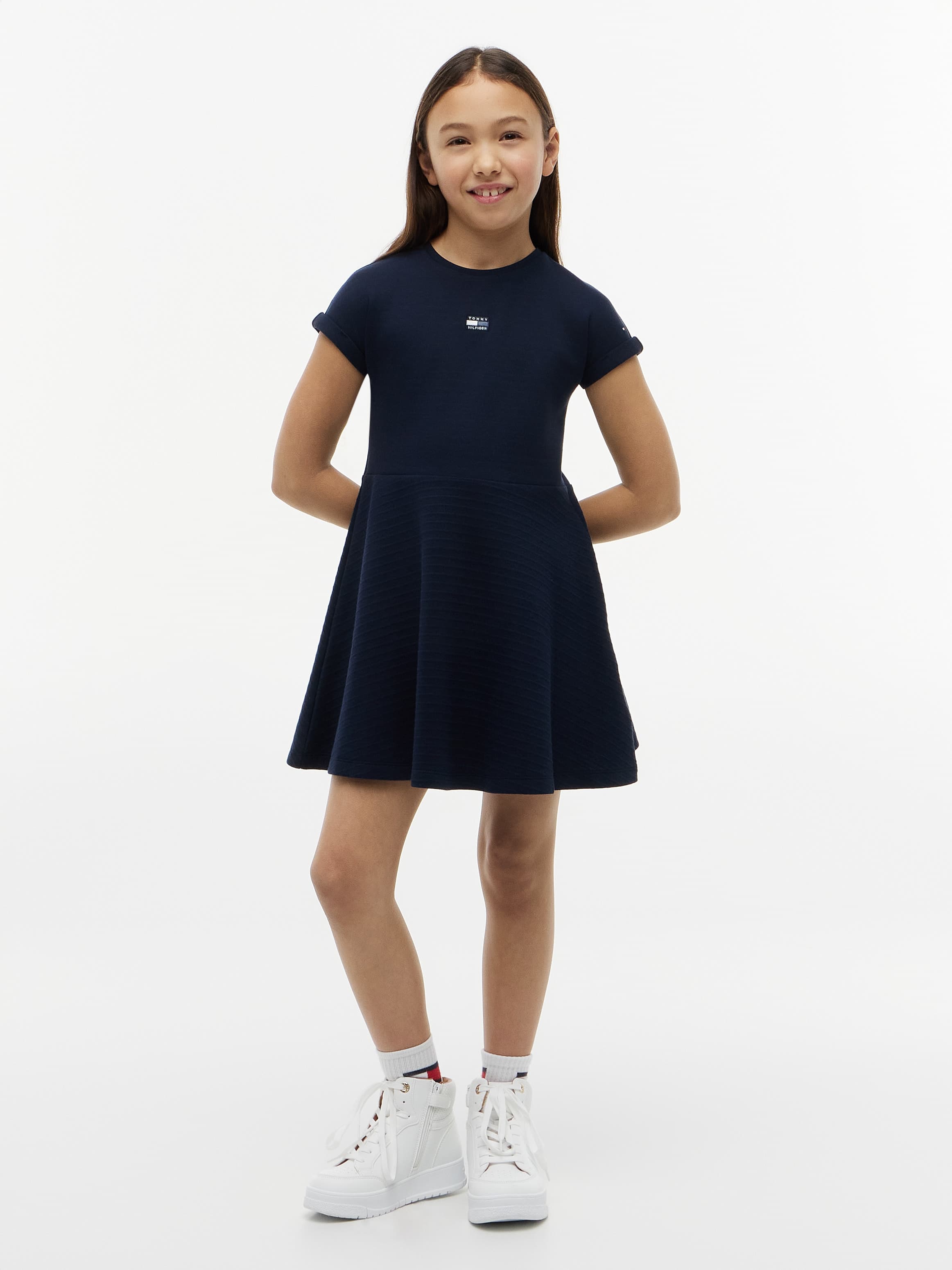 Tonal Flag Logo Skater Dress