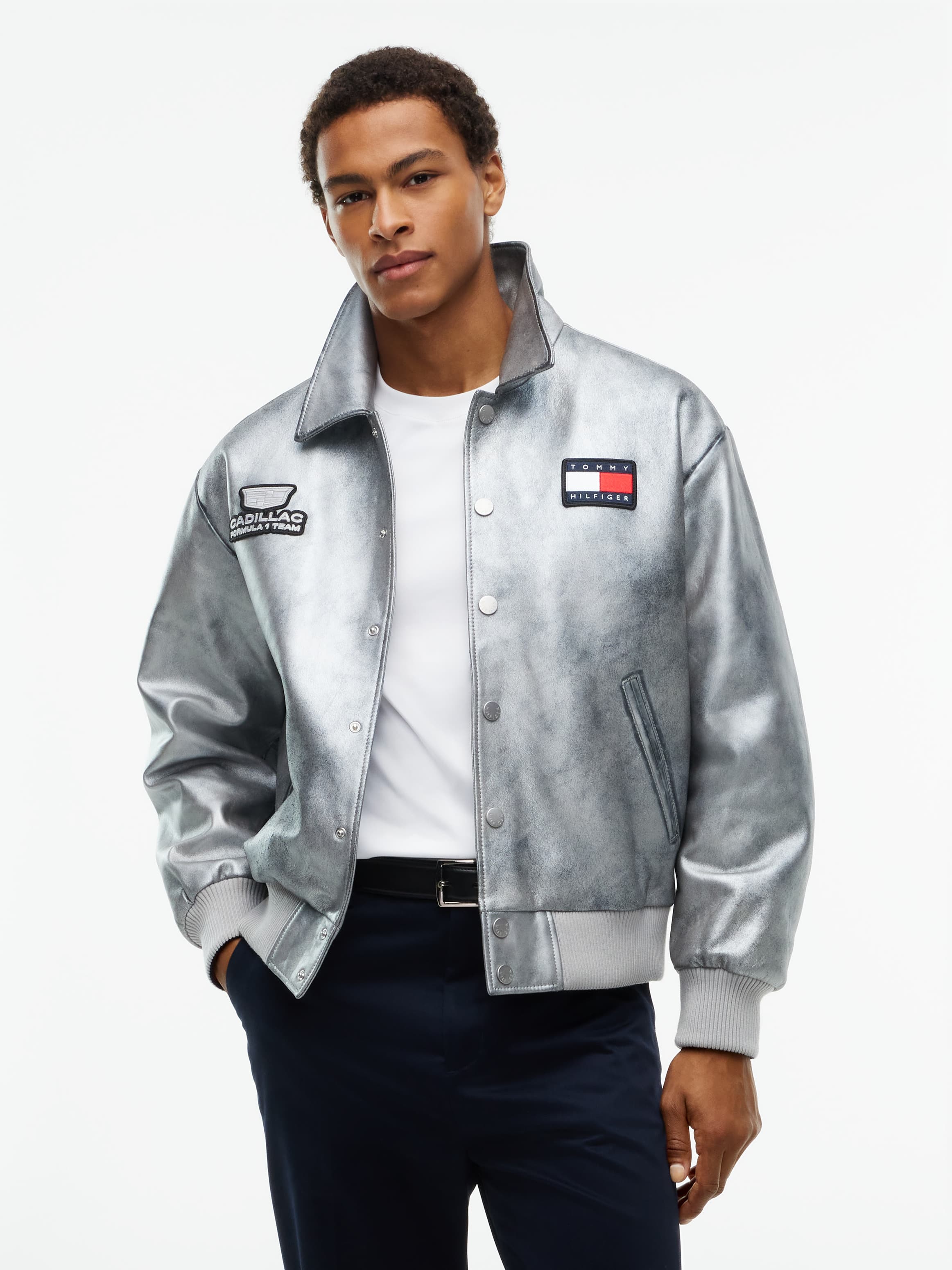 TH x Cadillac Formula 1® Team Metallic Leather Jacket