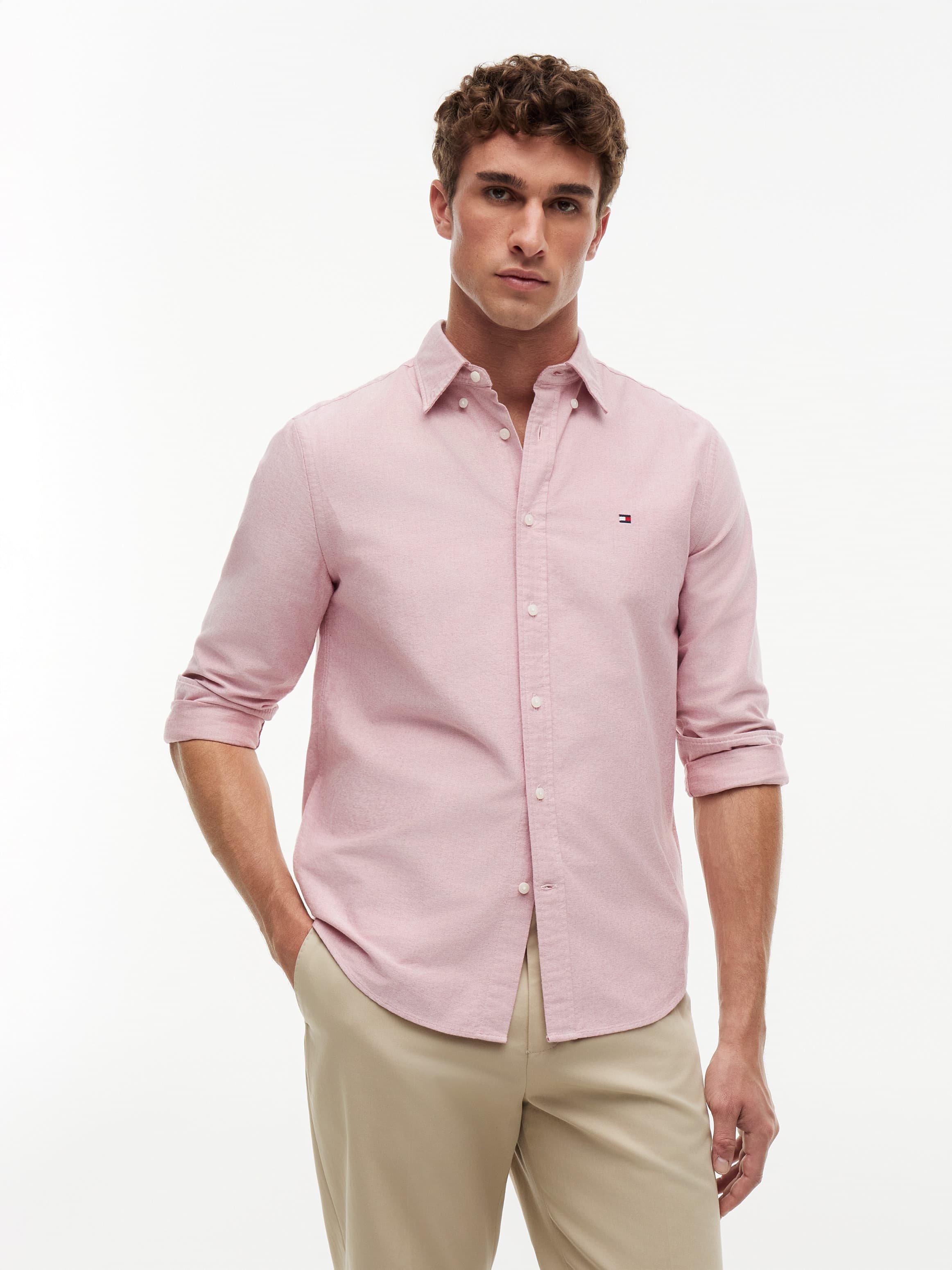 Regular Fit Flag Embroidery Oxford Shirt