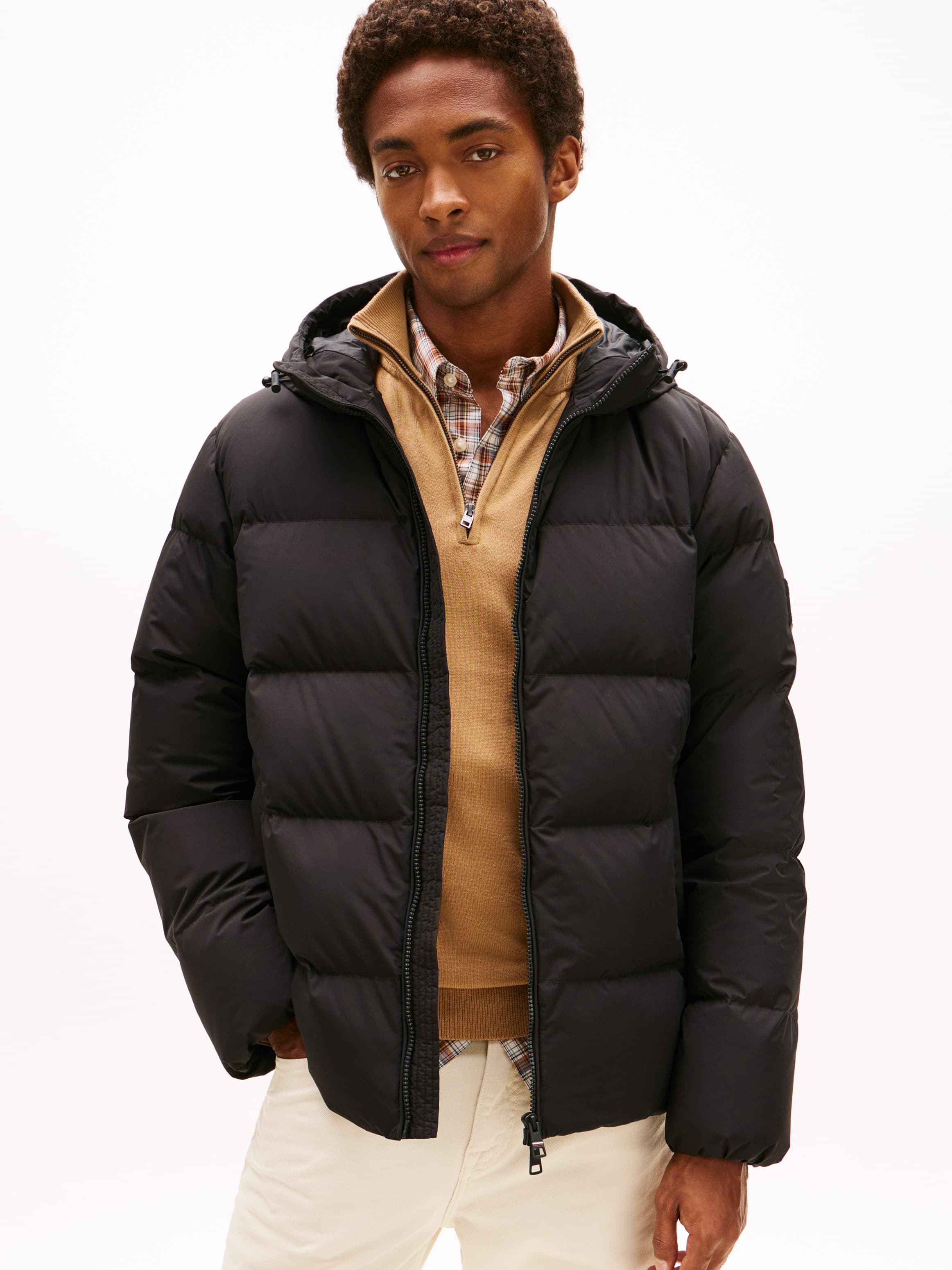 Water Repellent Down Hooded Puffer Jacket