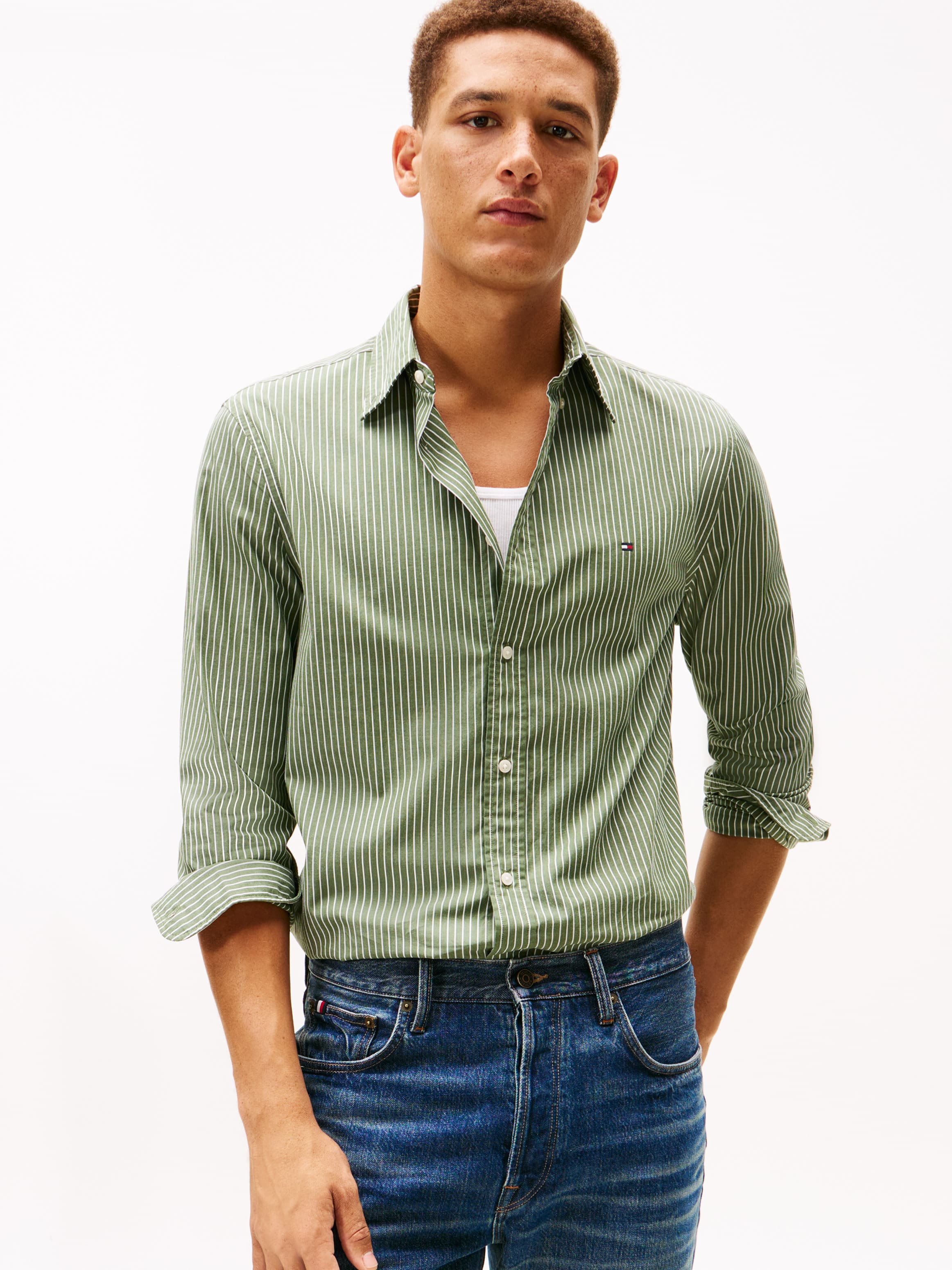 TH Flex Regular Fit Pinstripe Shirt