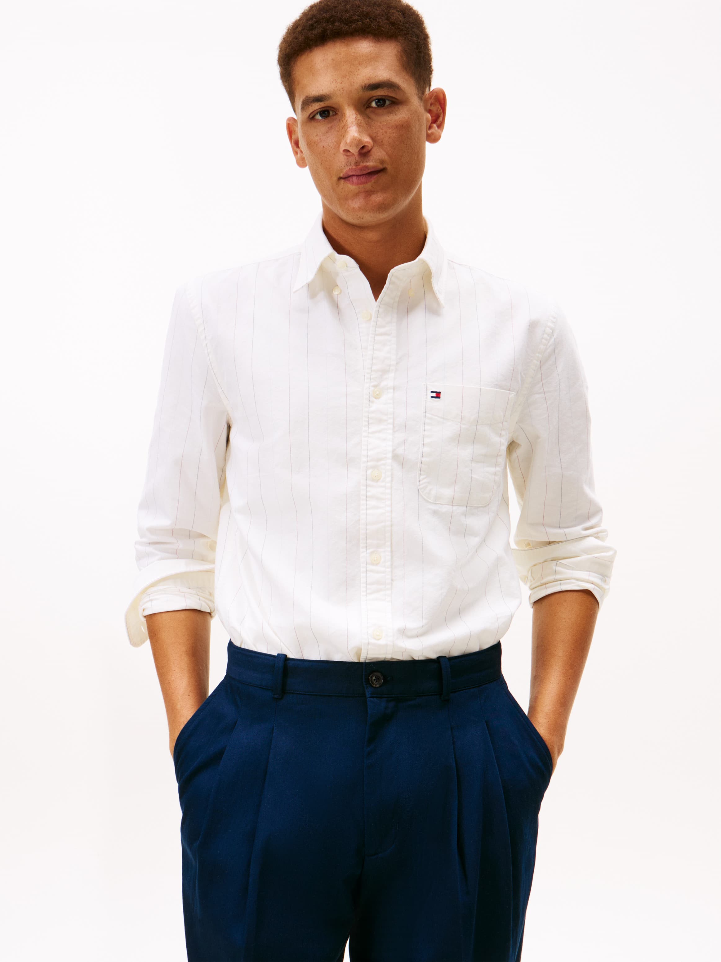 Regular Fit Pinstripe Oxford Shirt