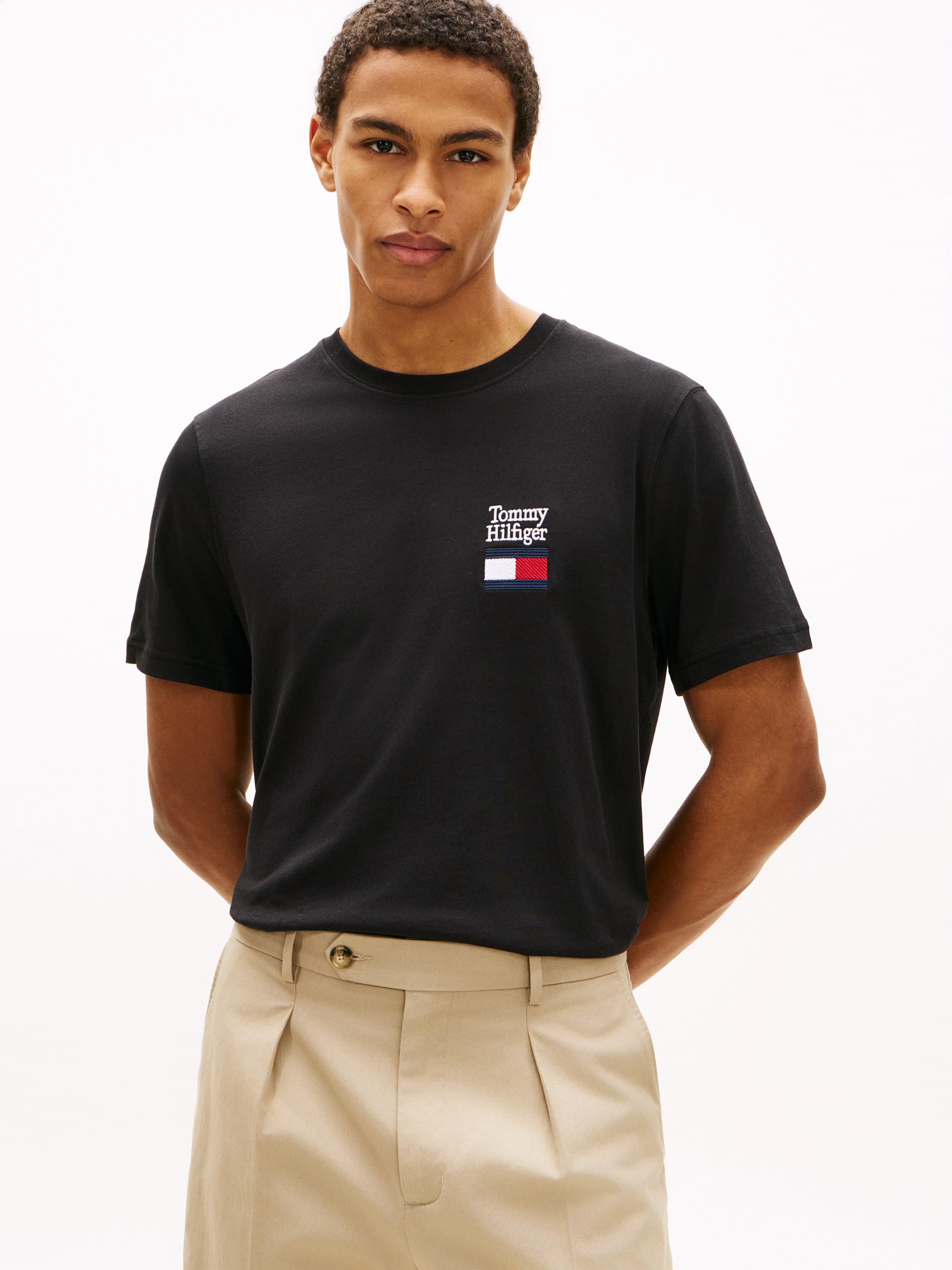 Logo Embroidery Jersey Crew Neck T-Shirt