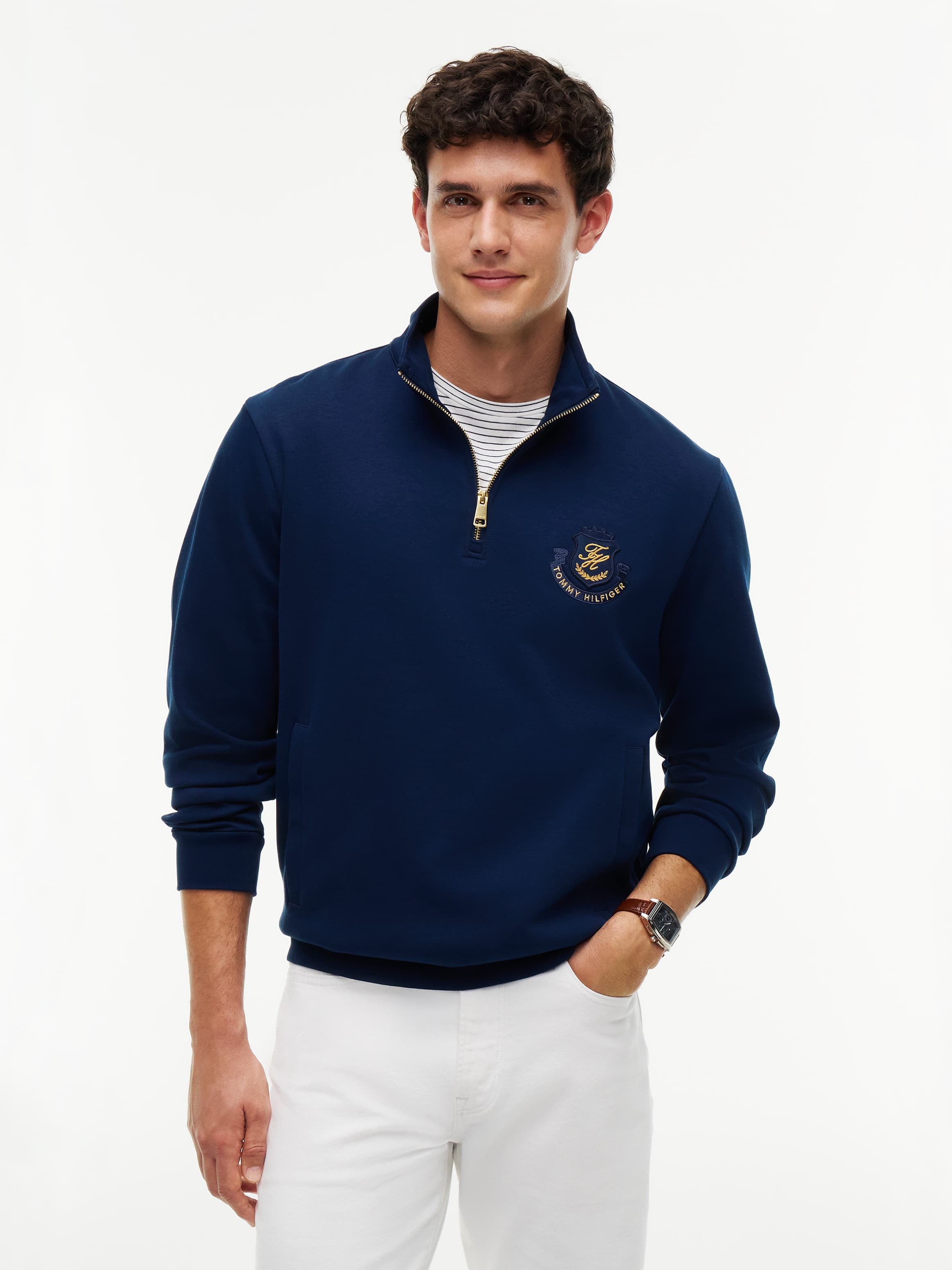 Shield Logo Interlock Quarter-Zip Jumper