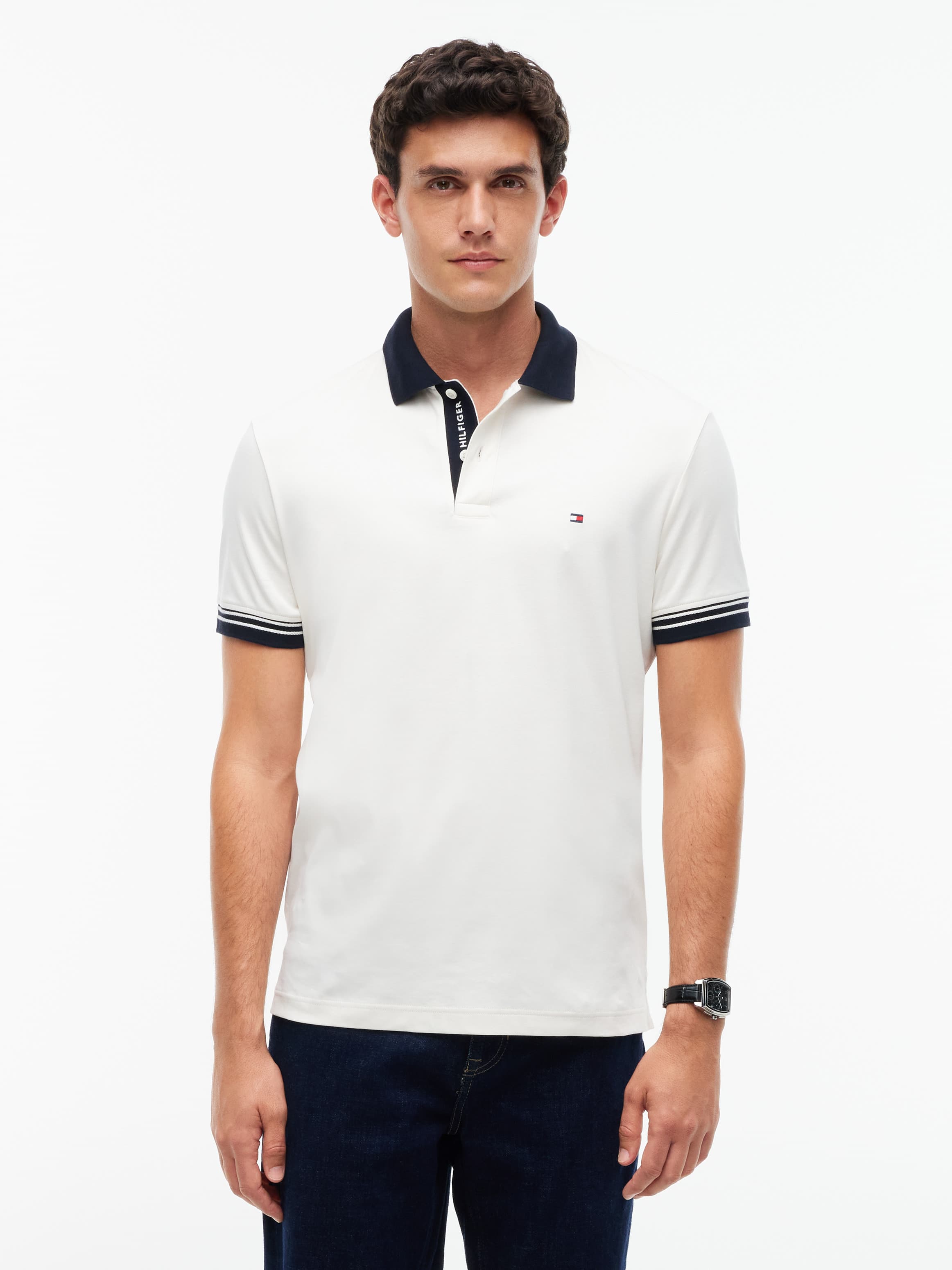 Regular Fit Interlock Contrast Polo Shirt