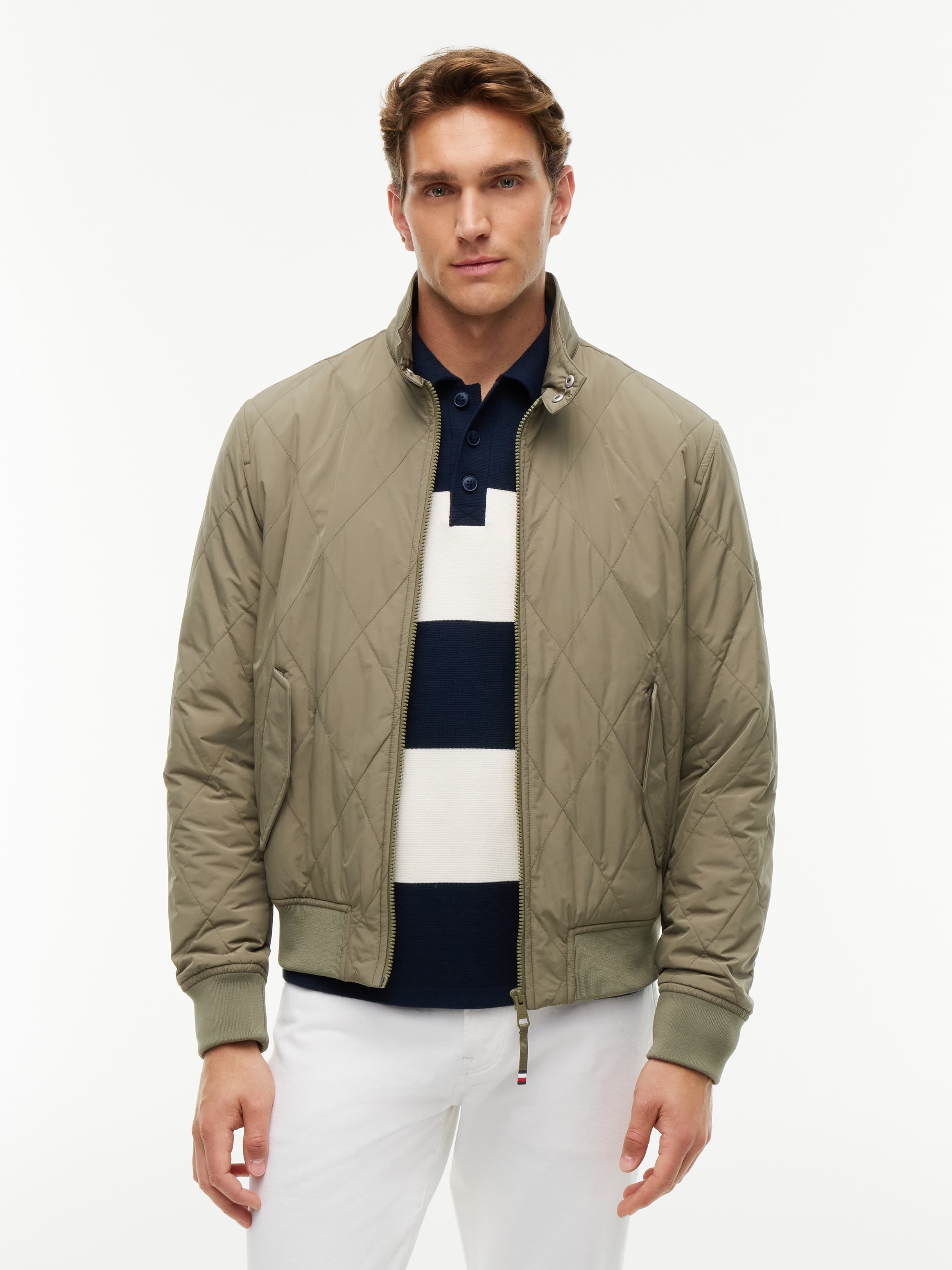 Water Repellent Packable Quilted Harrington Jacket