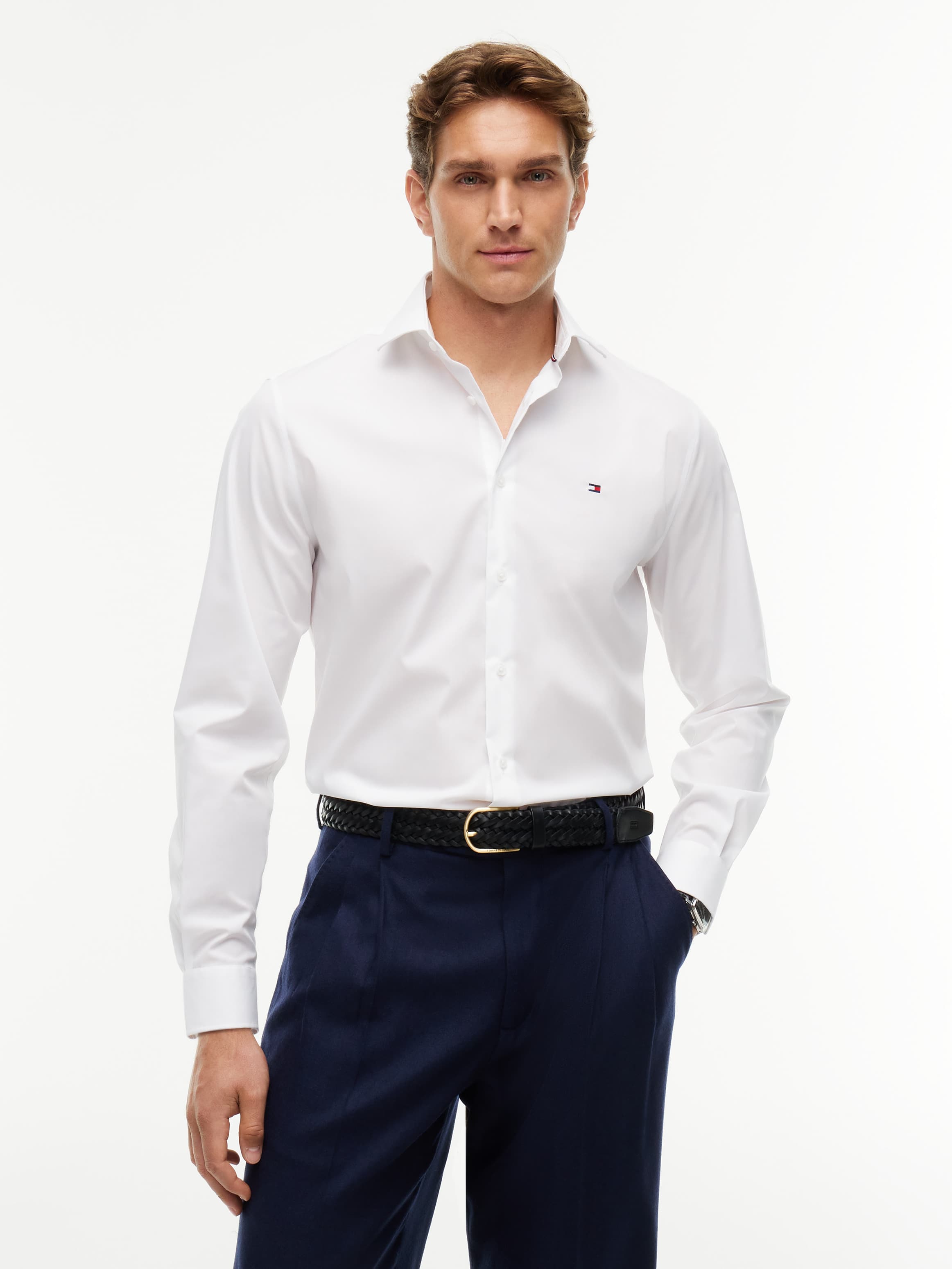 Regular Fit Flag Embroidery Non-Iron Shirt