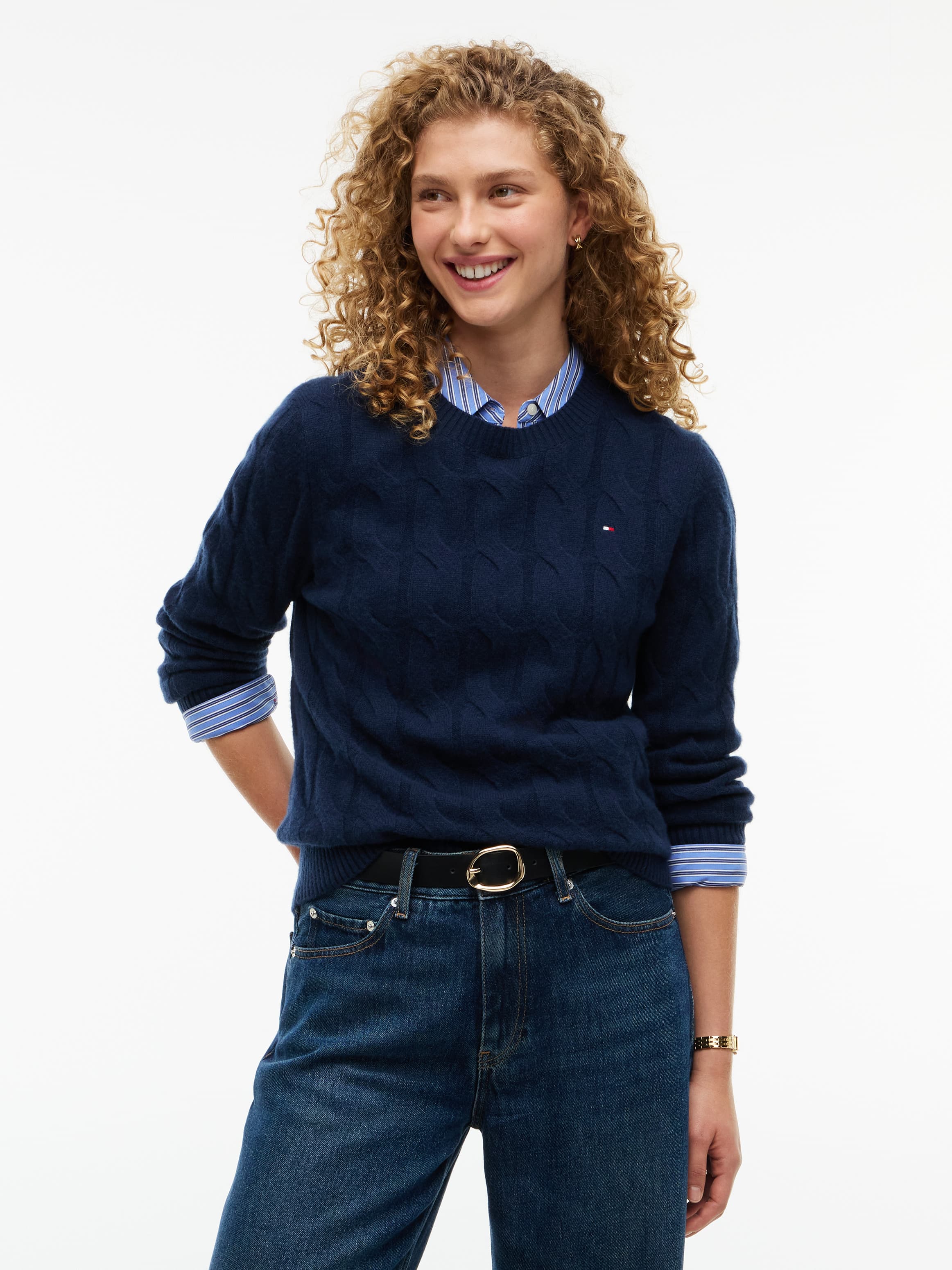 Pure Wool Chain Cable Knit Jumper