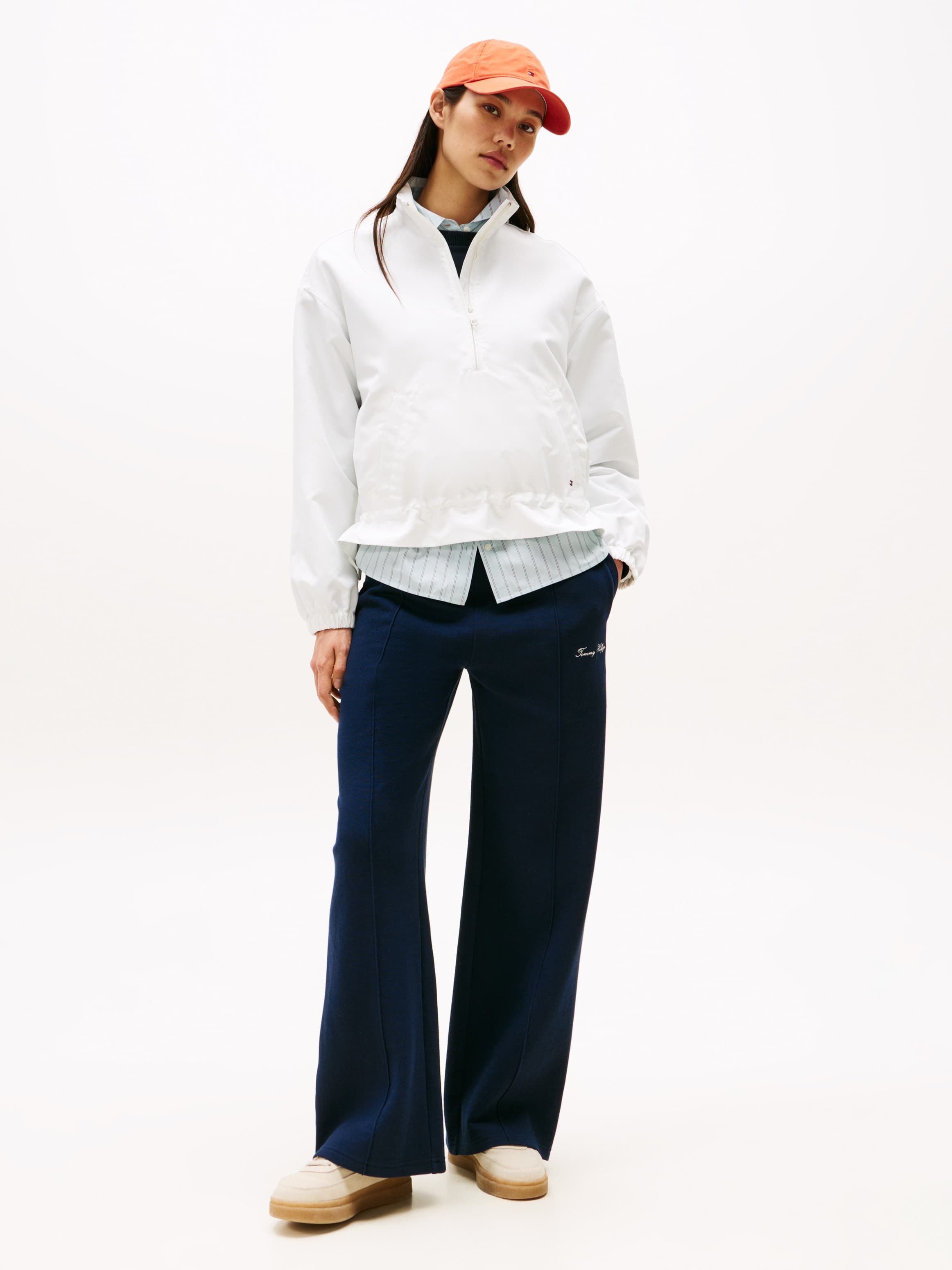Logo Embroidery Straight Leg Pique Joggers