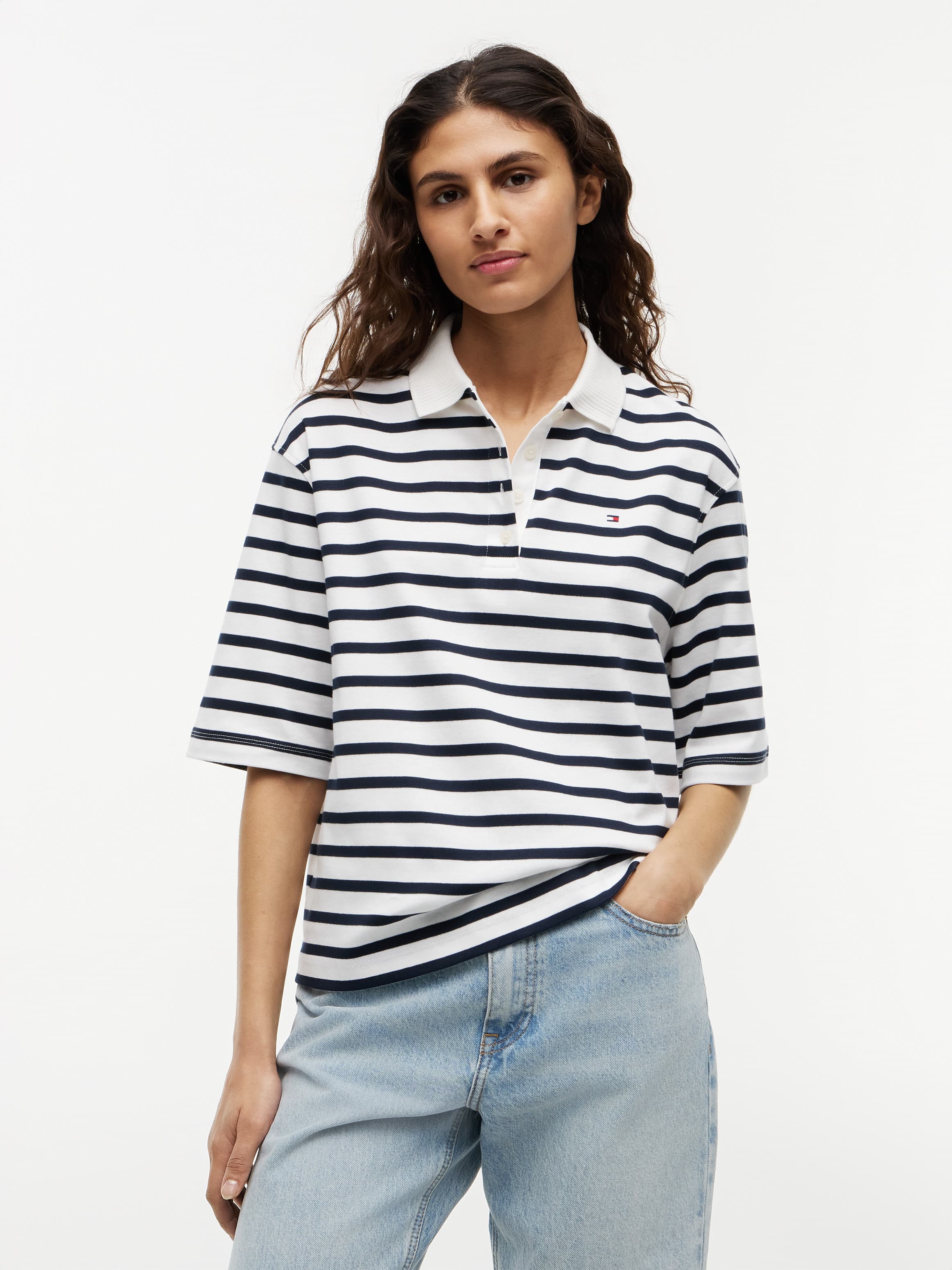Relaxed Fit Interlock Knit Polo Shirt