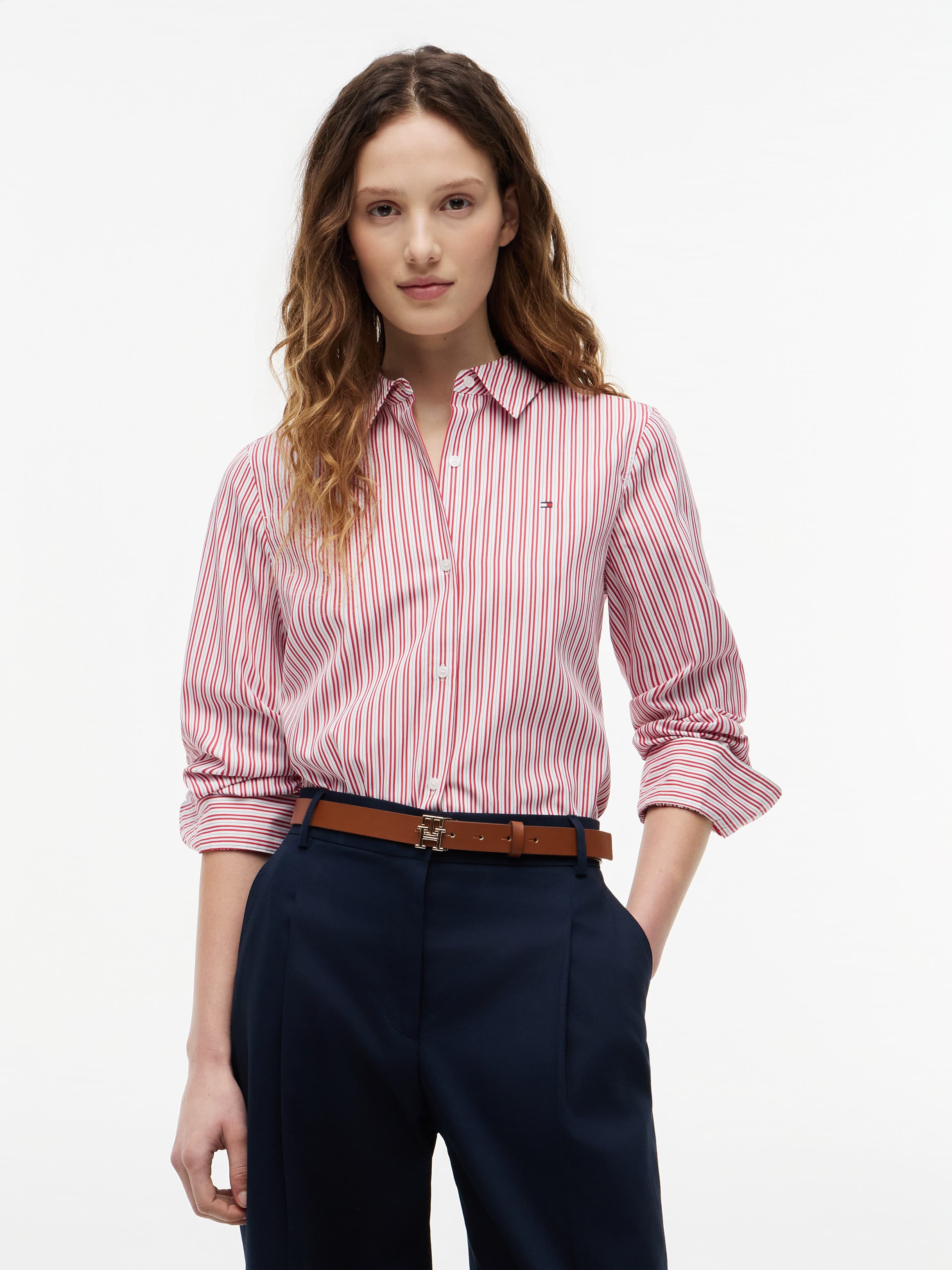 Regular Fit Flag Embroidery Poplin Shirt