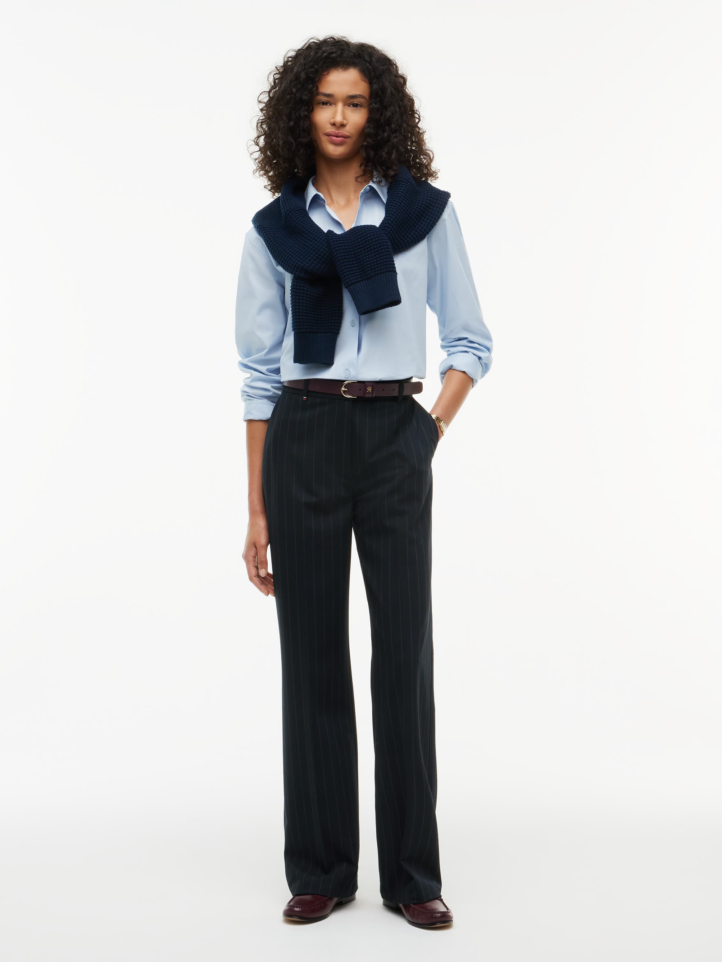 Straight Leg Twill Trousers