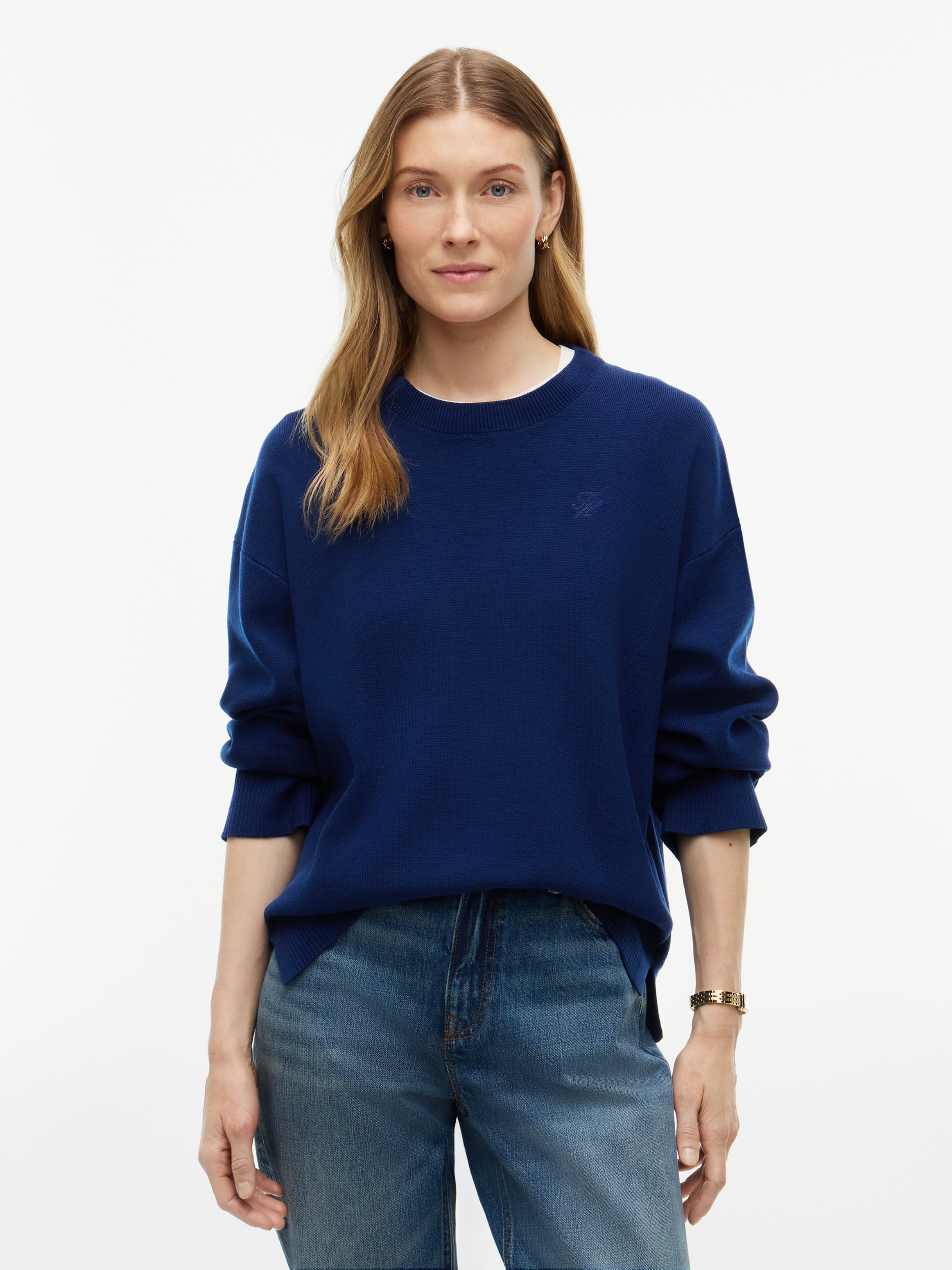 Travel Crew Neck Jumper With Silk