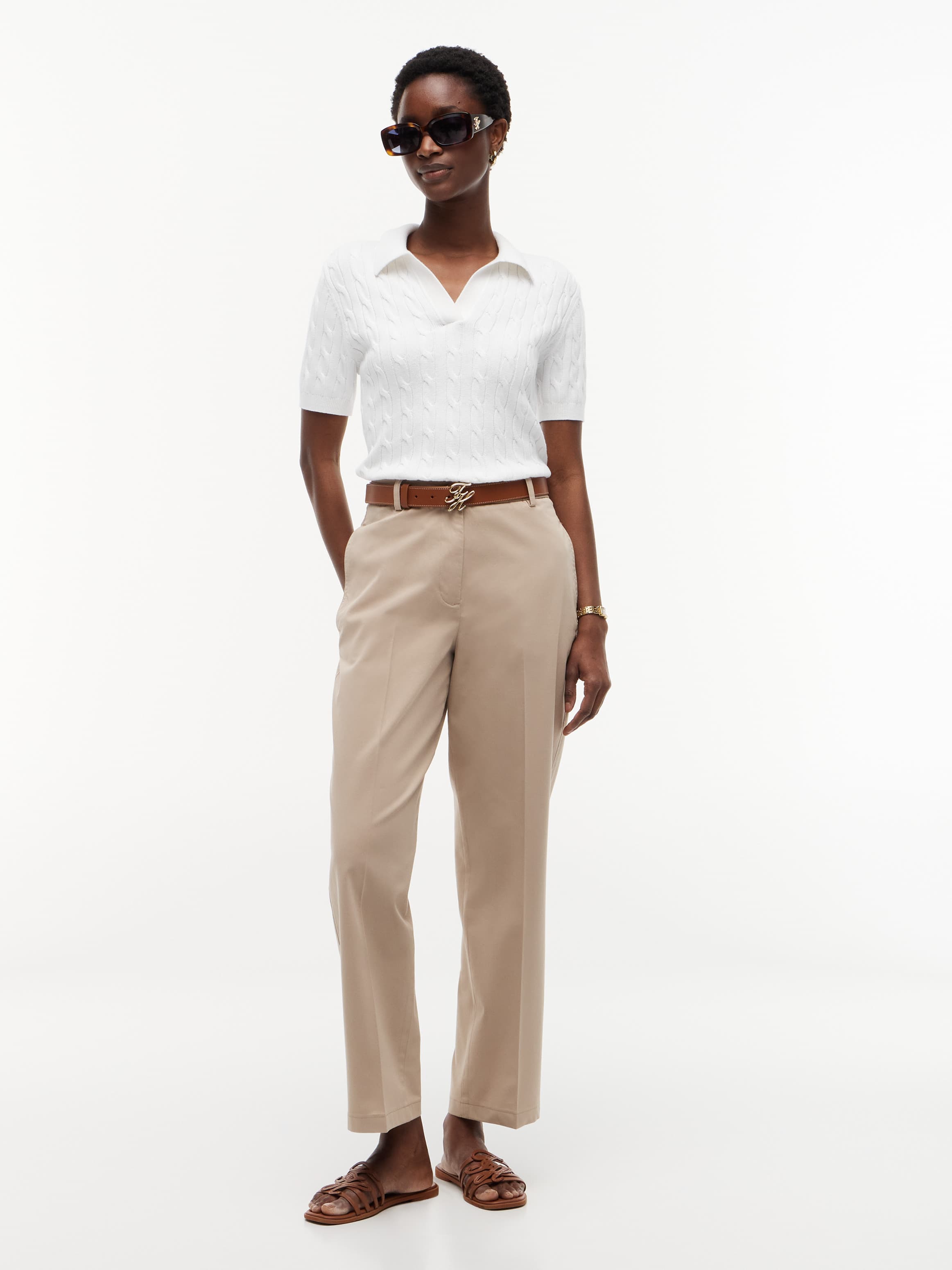 Washed Slim Straight Chinos