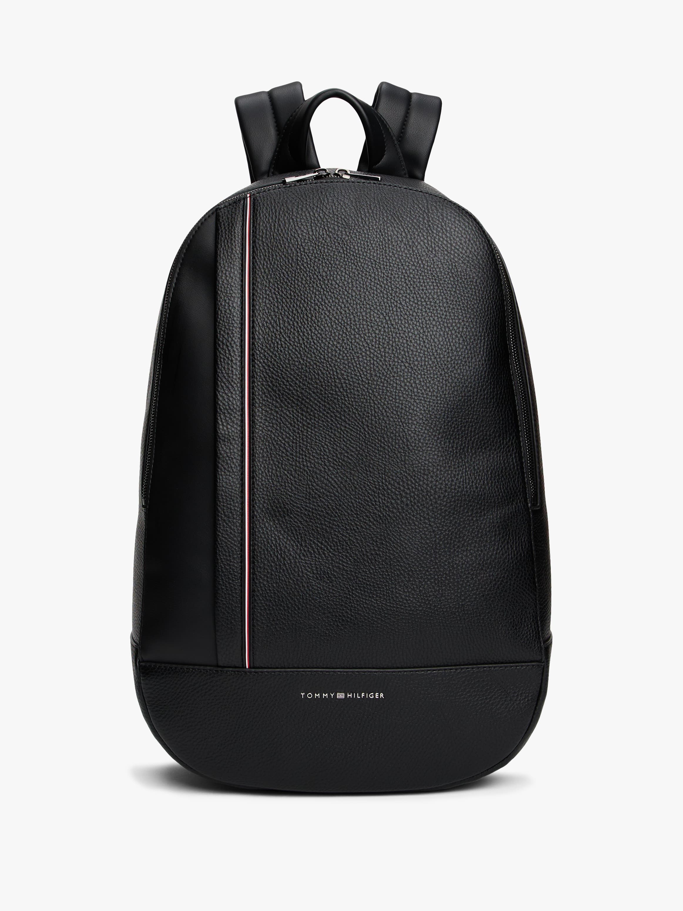 Metal Logo Pebble Grain Backpack