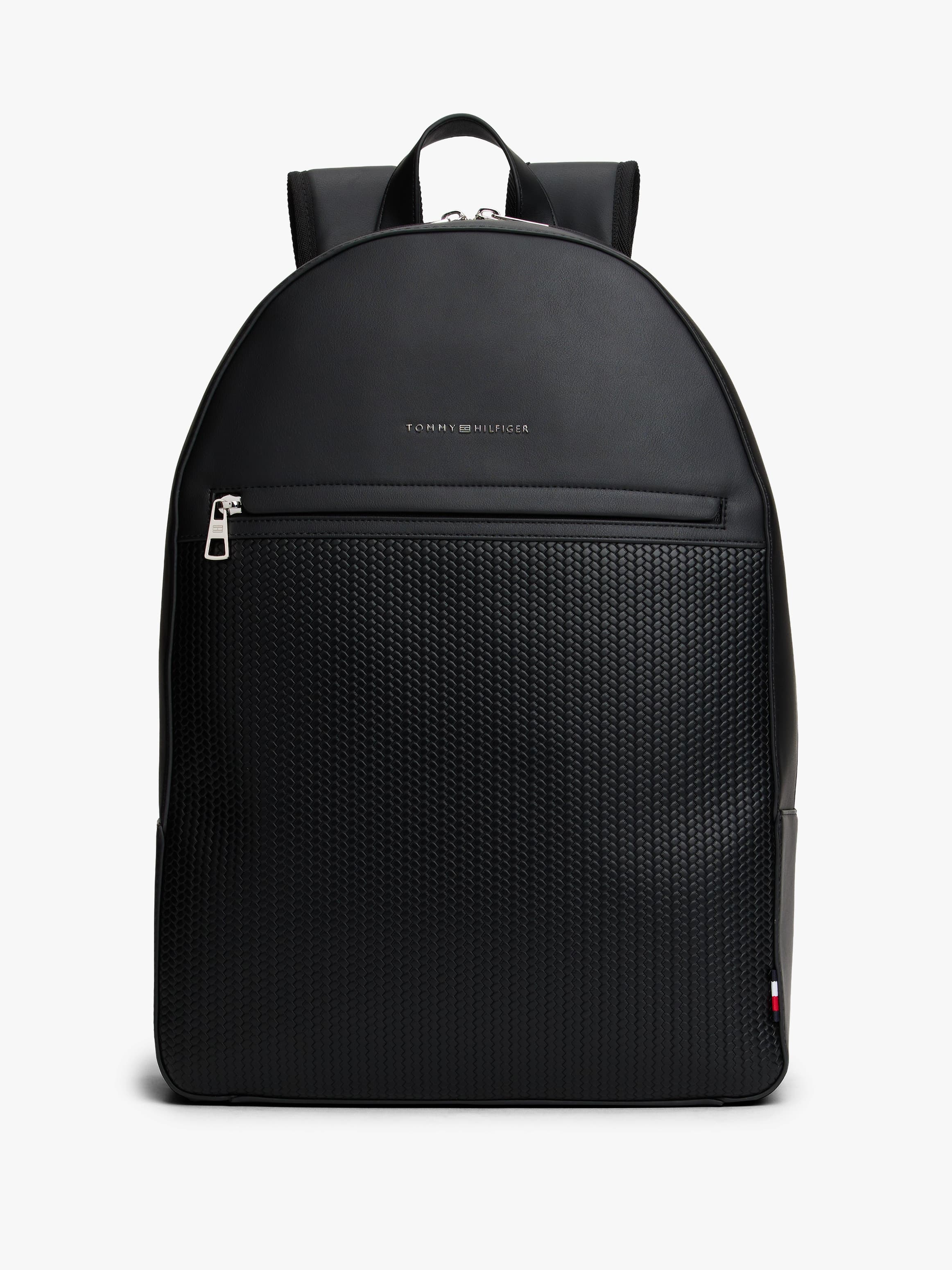 Metal Logo Woven Backpack