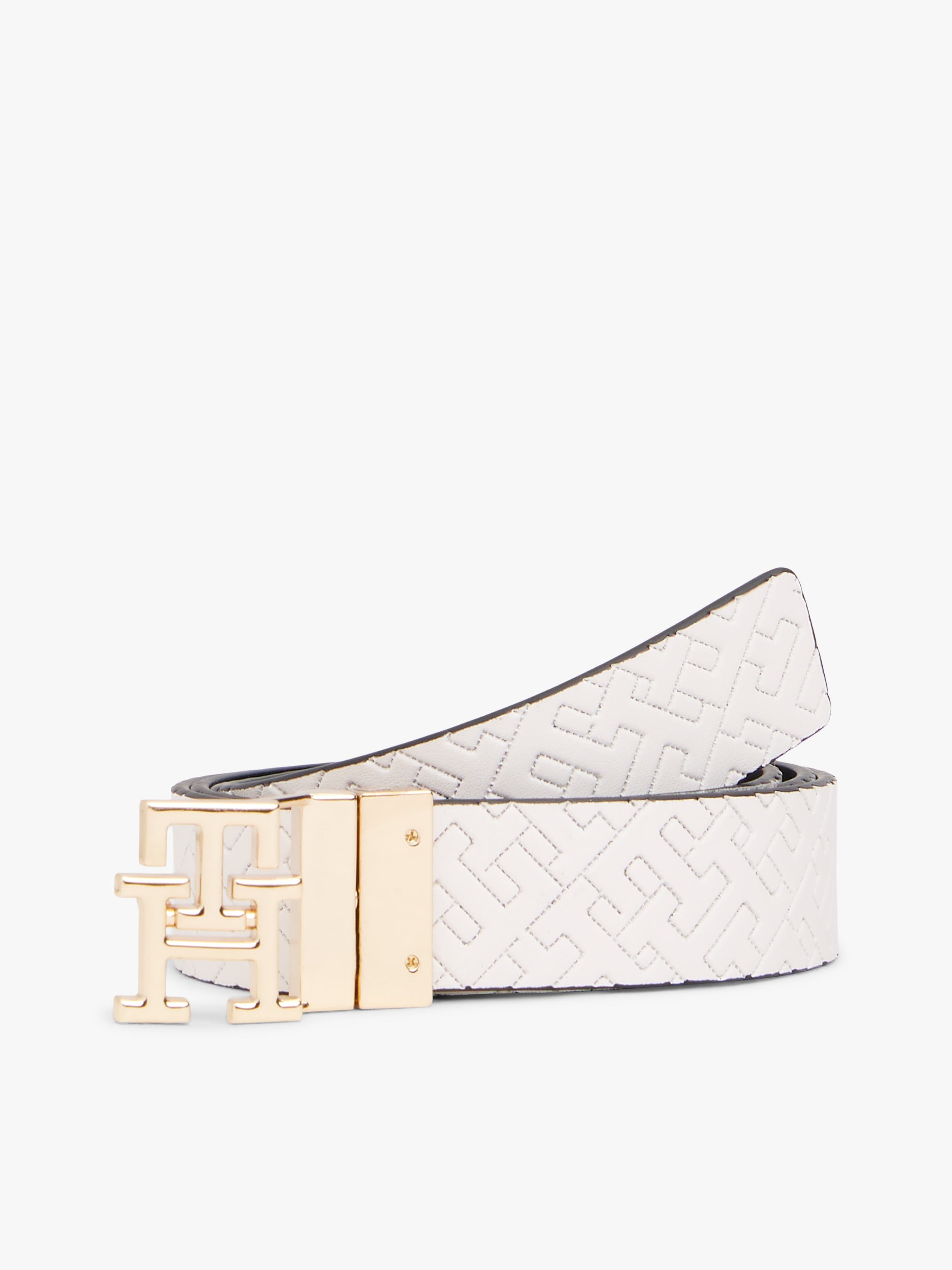 TH Monogram Reversible Leather Belt