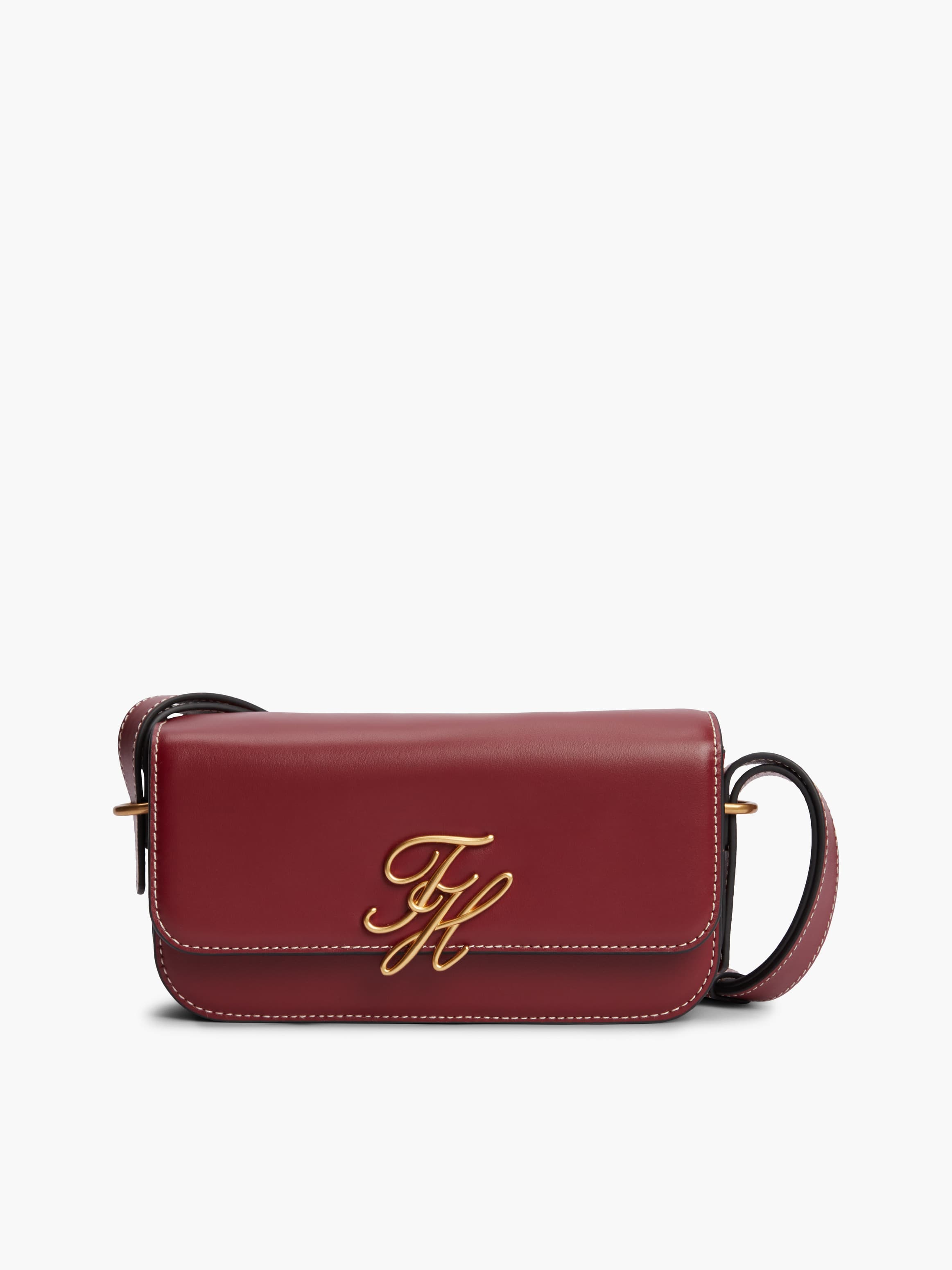 Logo Flap Leather Crossbody Bag