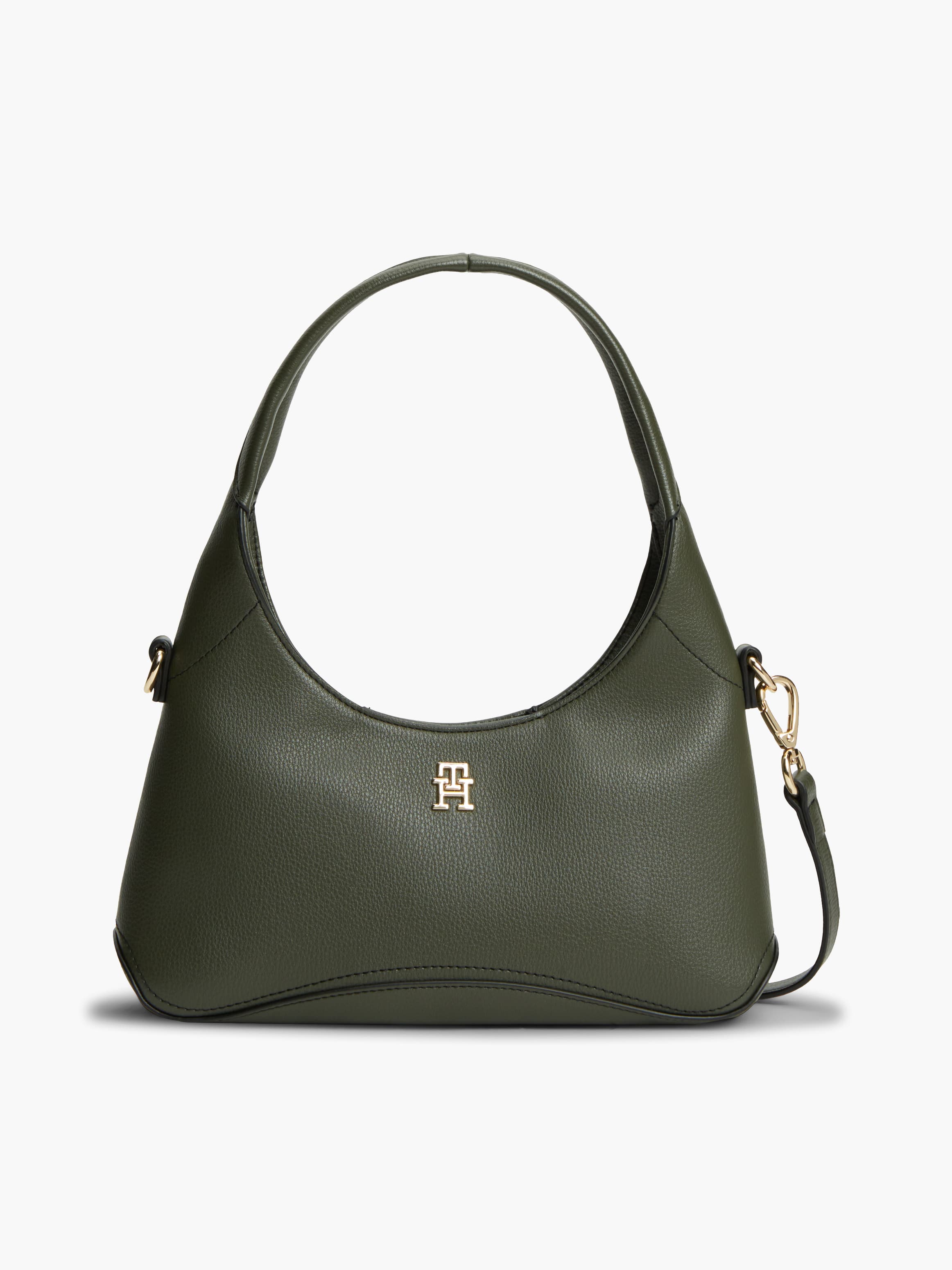 TH Monogram Plaque Crossbody Hobo Bag
